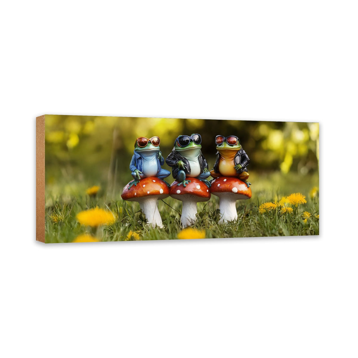 Frog Shelf Sitter 4x10 — Wide USA-Made Wood Nature Décor for Mantel & Console Table | Frog Gift - LifeSong Milestones