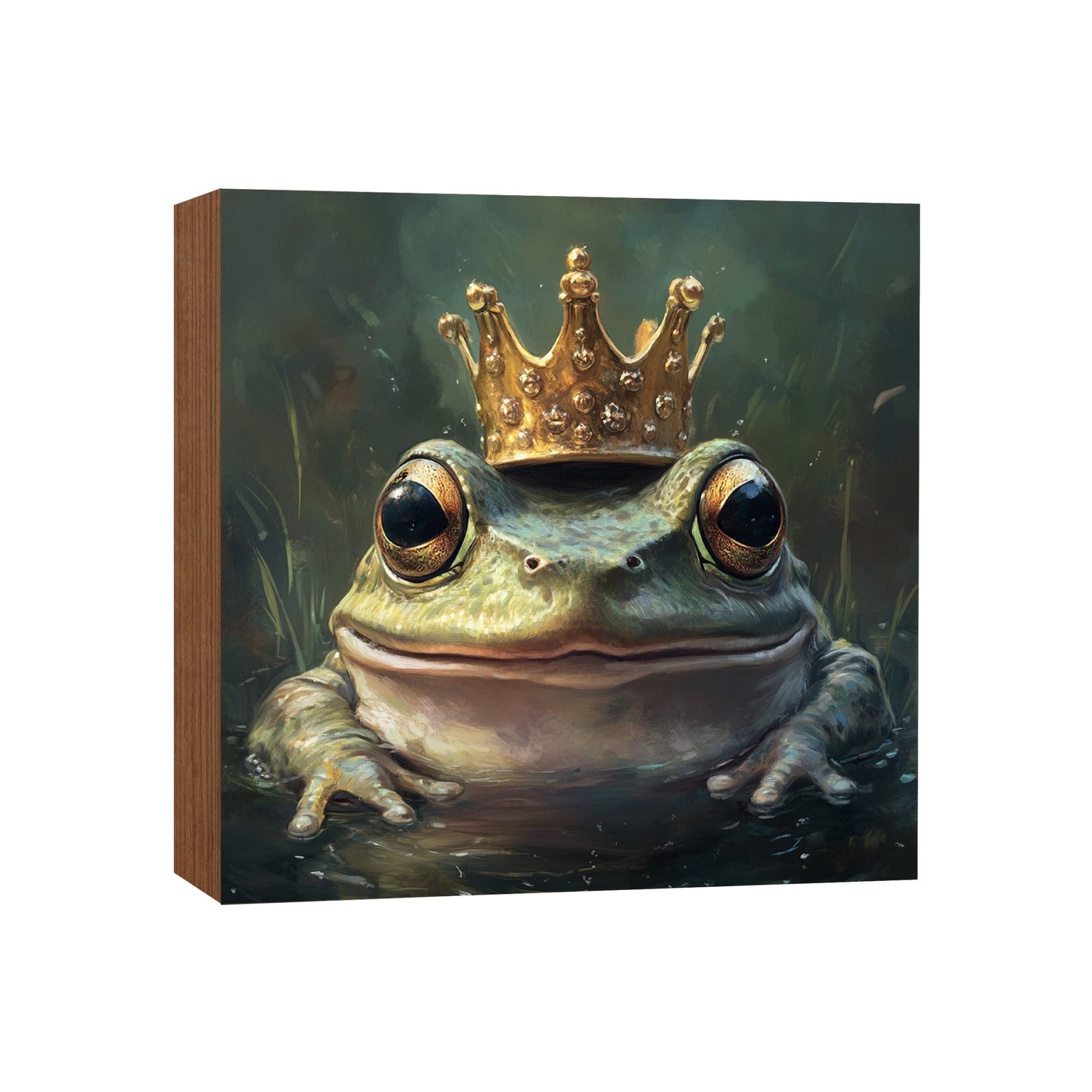 Frog Shelf Sitter 5x5 — Square Birch Wood Nature Décor for Tiered Tray & Shelf | Frog Lover Gift - LifeSong Milestones