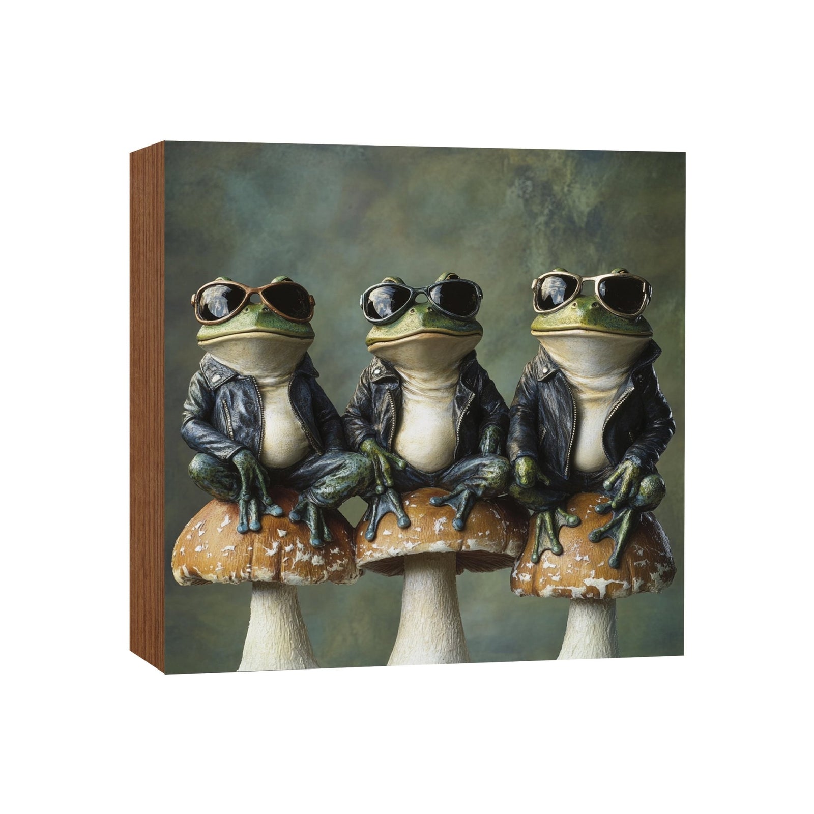 Frog Shelf Sitter 5x5 — Square Birch Wood Nature Décor for Tiered Tray & Shelf | Frog Lover Gift - LifeSong Milestones