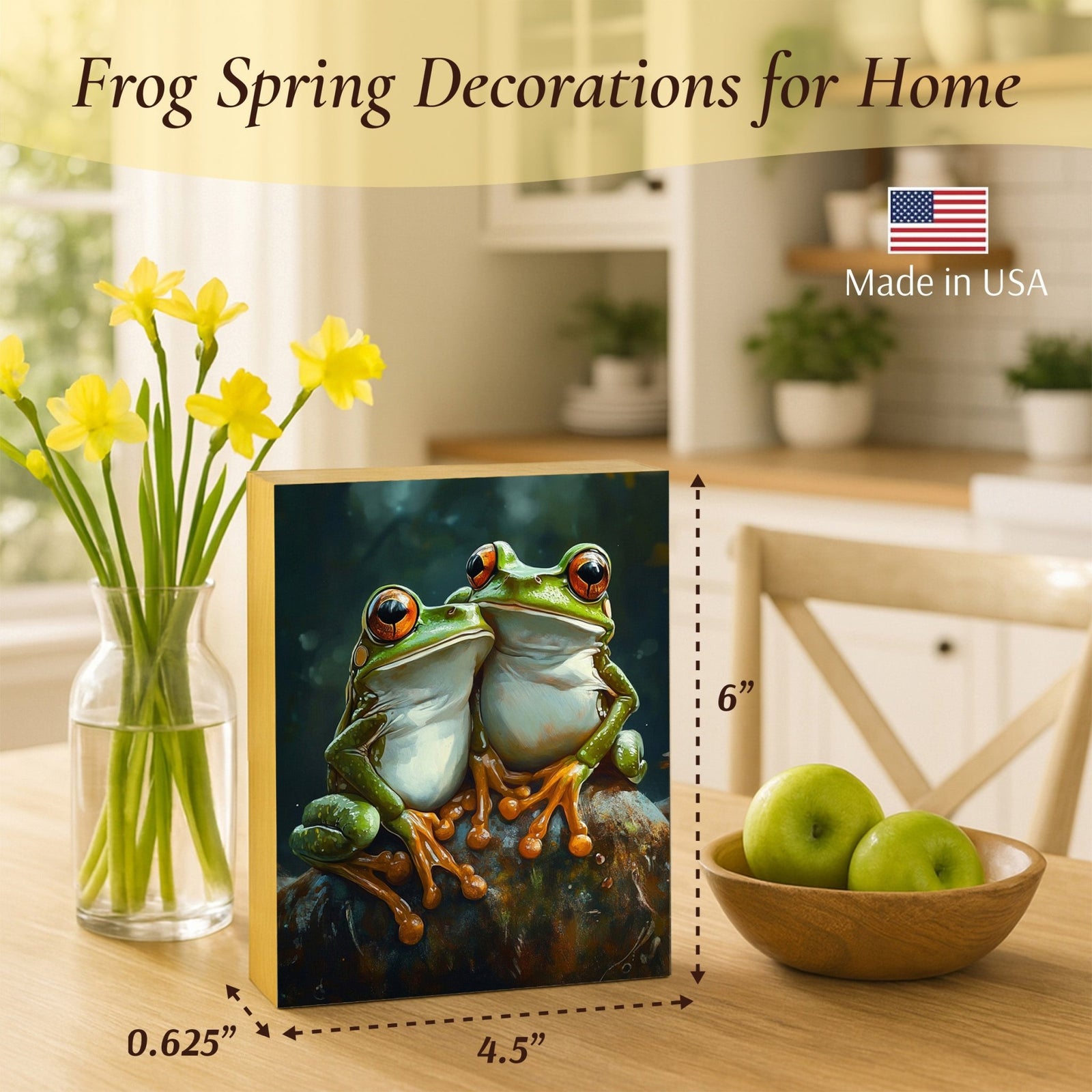 Frog Shelf Sitter for Mantel & Shelf — Handcrafted Birch Wood Nature Décor | Frog Lover Gift - LifeSong Milestones