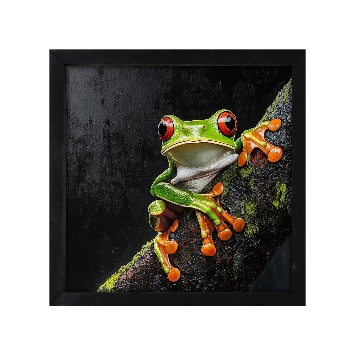 Frog Wall Art for Home — 20x20 Black Framed Wood Sign | Nature & Animal Home Décor Gift - LifeSong Milestones