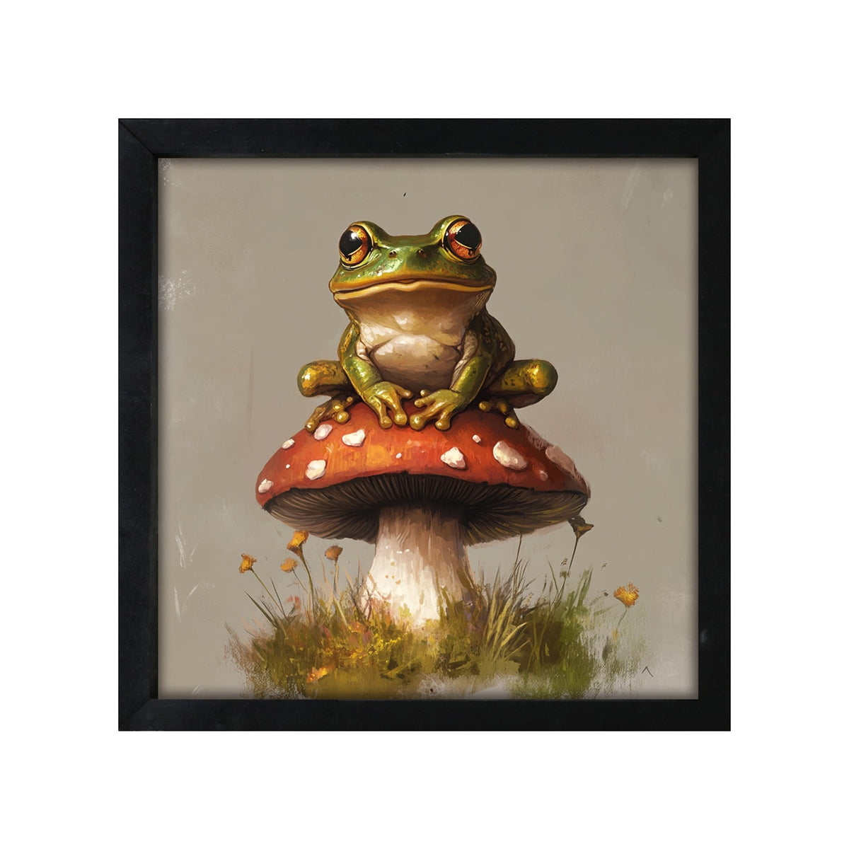 Frog Wall Art for Home — 20x20 Black Framed Wood Sign | Nature & Animal Home Décor Gift - LifeSong Milestones