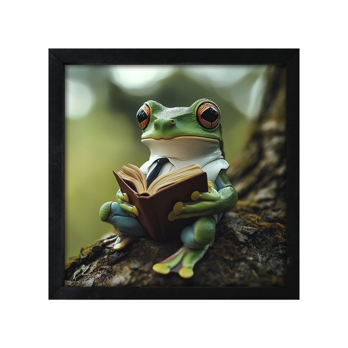 Frog Wall Art for Home — 20x20 Black Framed Wood Sign | Nature & Animal Home Décor Gift - LifeSong Milestones