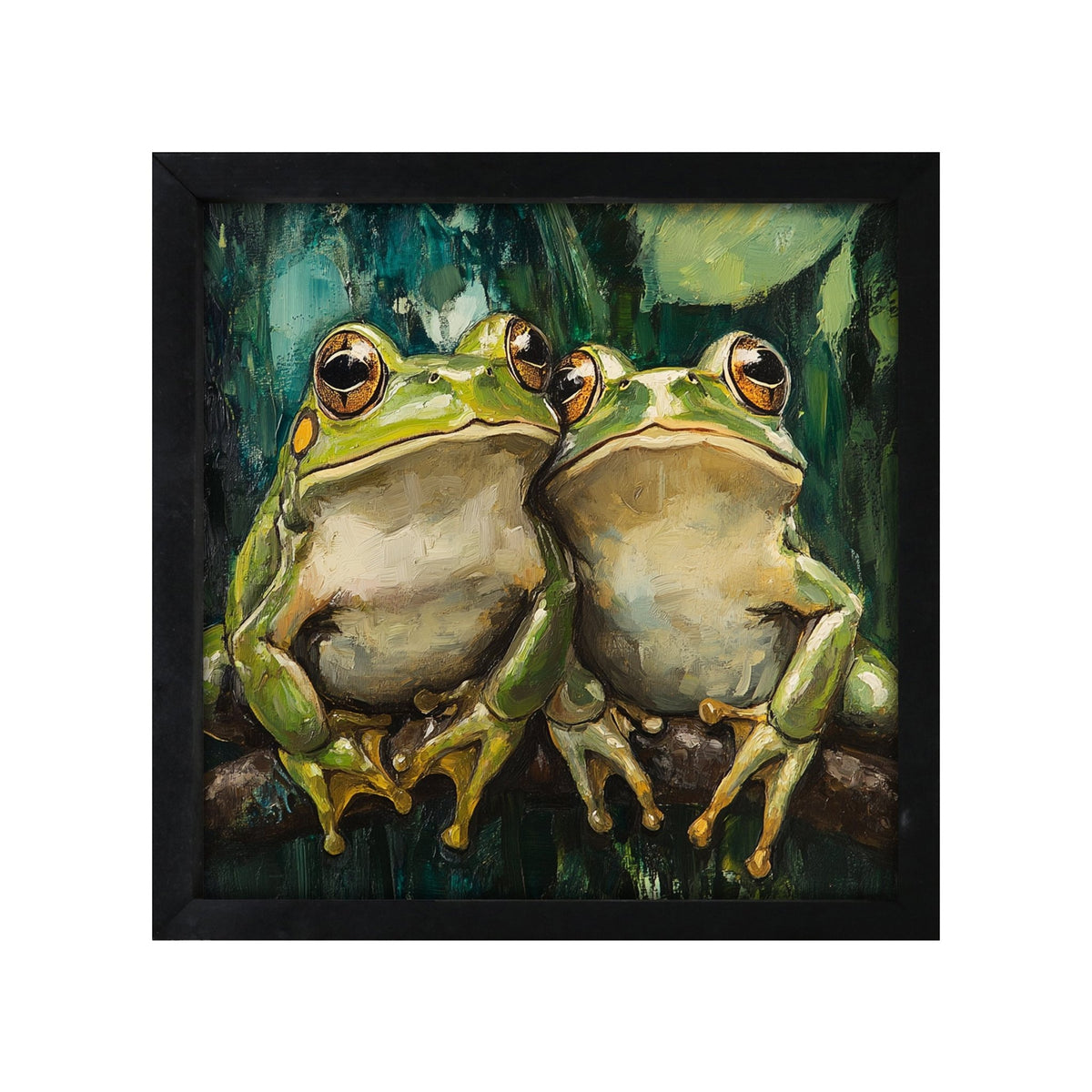 Frog Wall Art for Home — 20x20 Black Framed Wood Sign | Nature & Animal Home Décor Gift - LifeSong Milestones