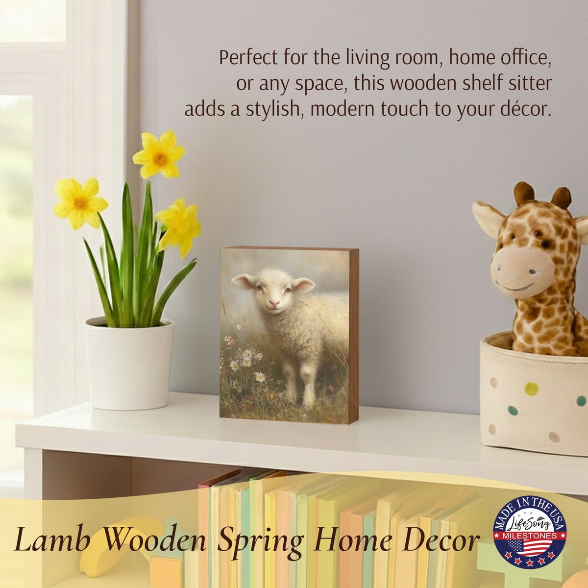 Goat Shelf Sitter — Handcrafted Birch Wood Nature Décor for Mantel, Shelf & Tiered Tray | Goat Gift - LifeSong Milestones