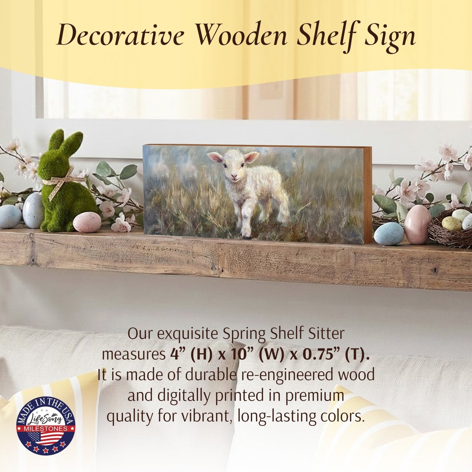 Goat Shelf Sitter — Handcrafted Birch Wood Nature Décor for Mantel, Shelf & Tiered Tray | Goat Gift - LifeSong Milestones