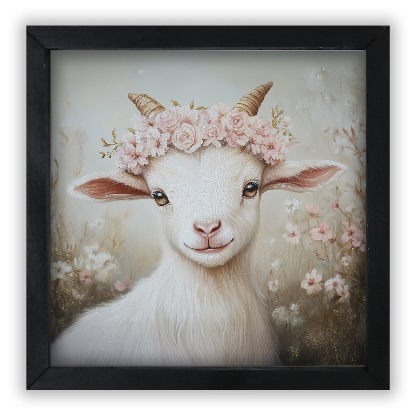 Goat Wall Art for Home — 20x20 Handcrafted Framed Wood Sign | Goat & Lamb Lover Gift - LifeSong Milestones
