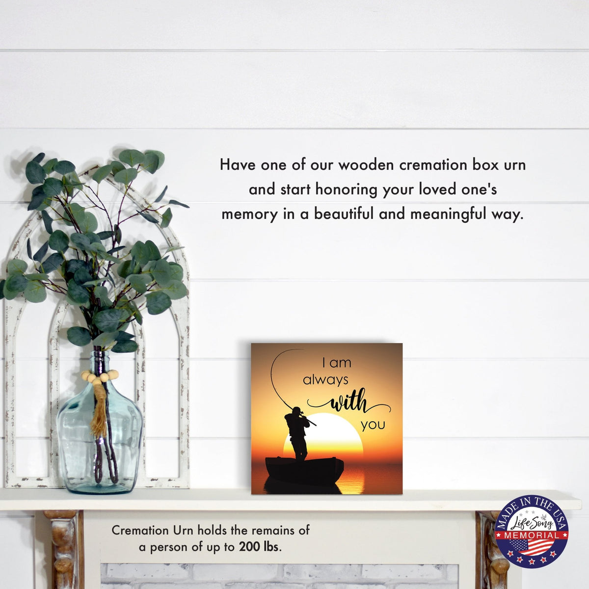 Handcrafted Funeral Urn Box – Wooden Memorial Display Box for Adult Ashes - LifeSong Milestones