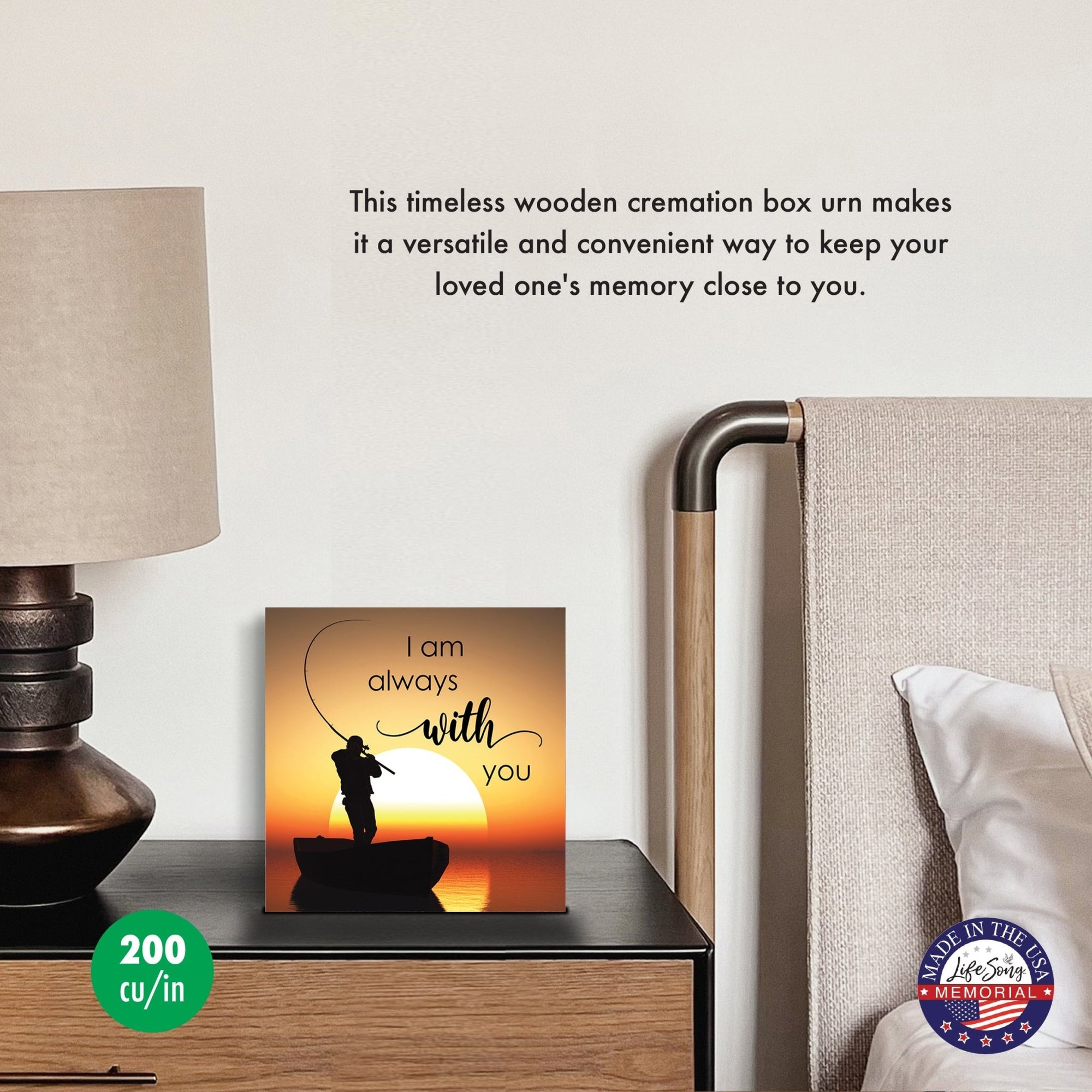 Handcrafted Funeral Urn Box – Wooden Memorial Display Box for Adult Ashes - LifeSong Milestones