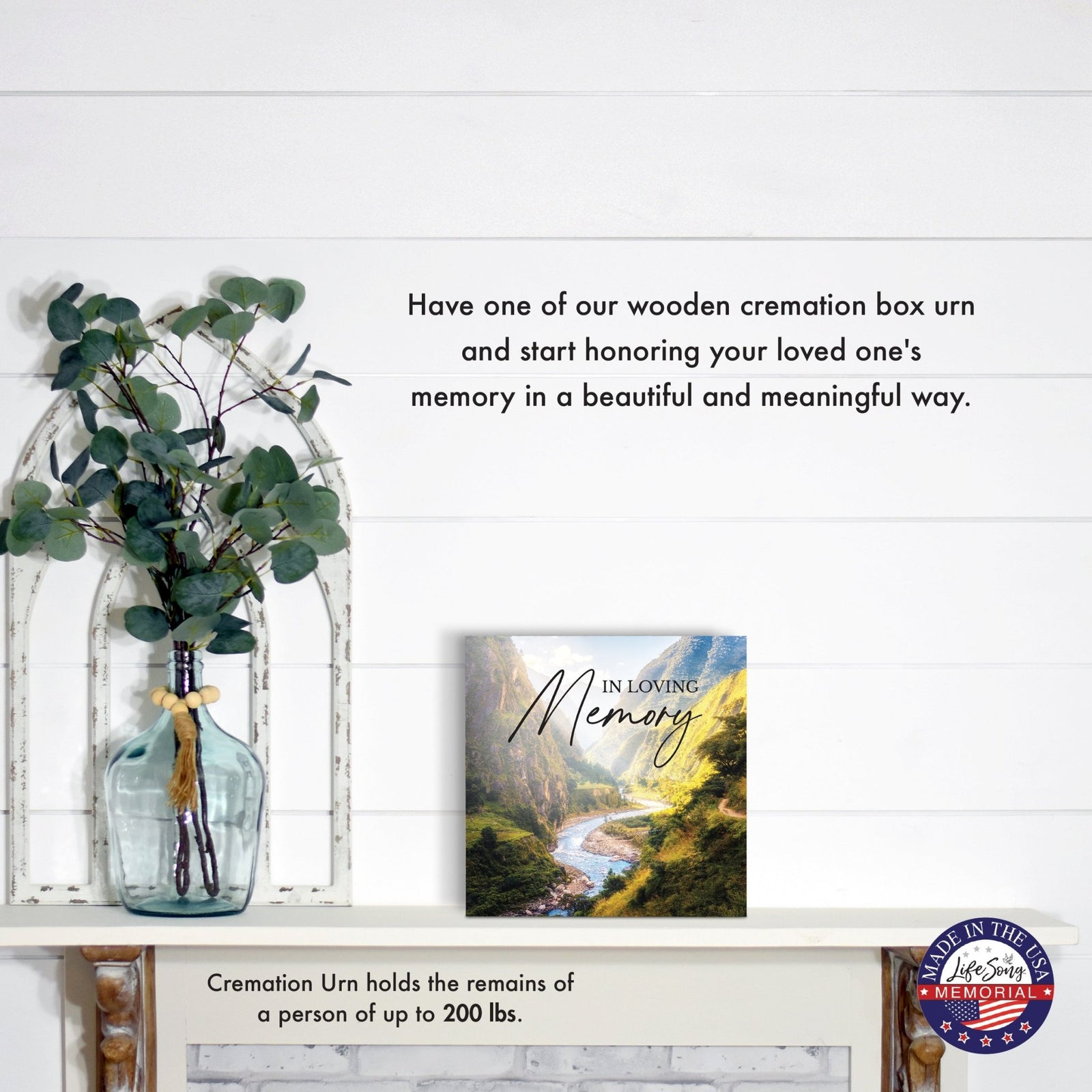 Handcrafted Wood Cremation Urn Box for Human Ashes – Pine Memorial Keepsake with Secure Screw Closure - LifeSong Milestones