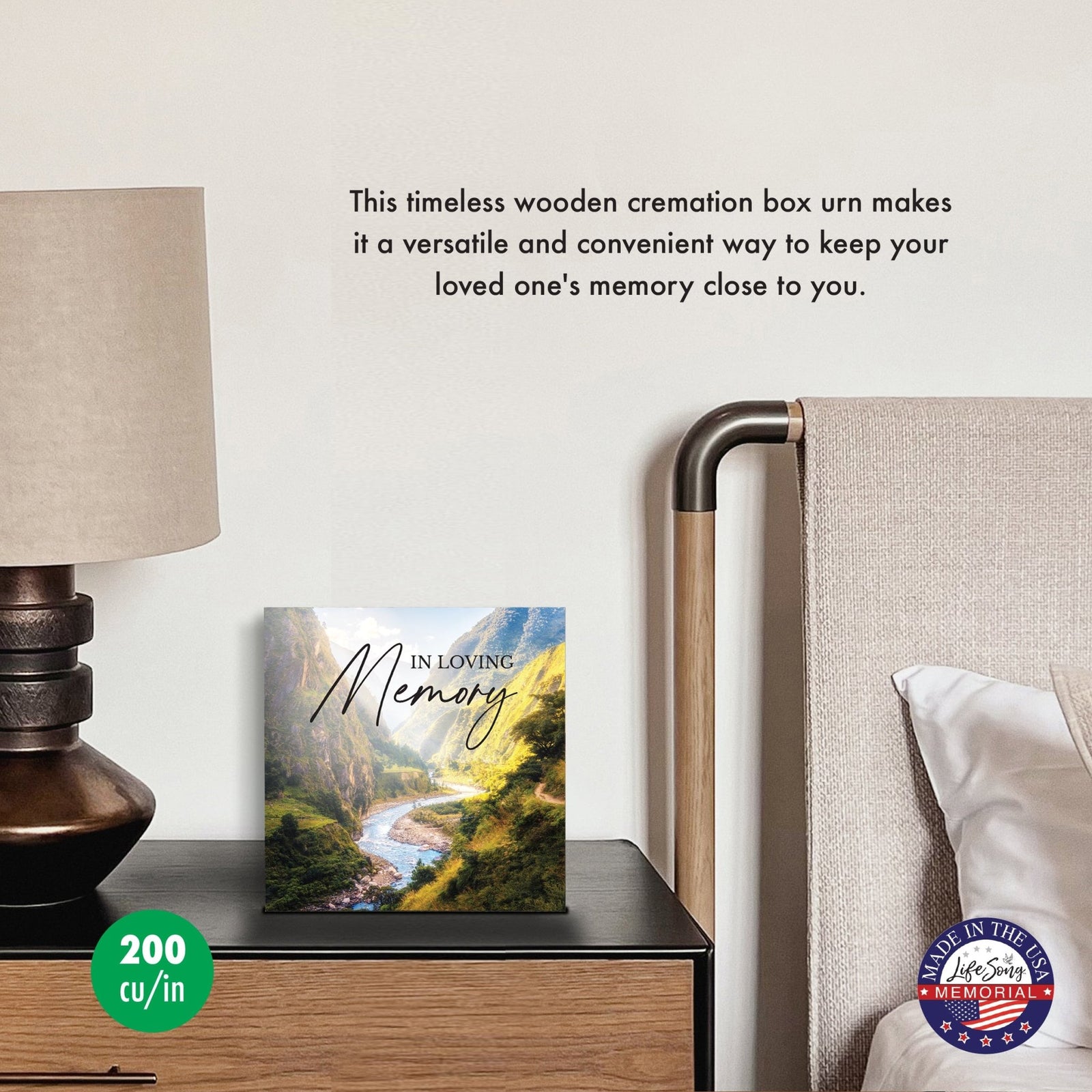 Handcrafted Wood Cremation Urn Box for Human Ashes – Pine Memorial Keepsake with Secure Screw Closure - LifeSong Milestones