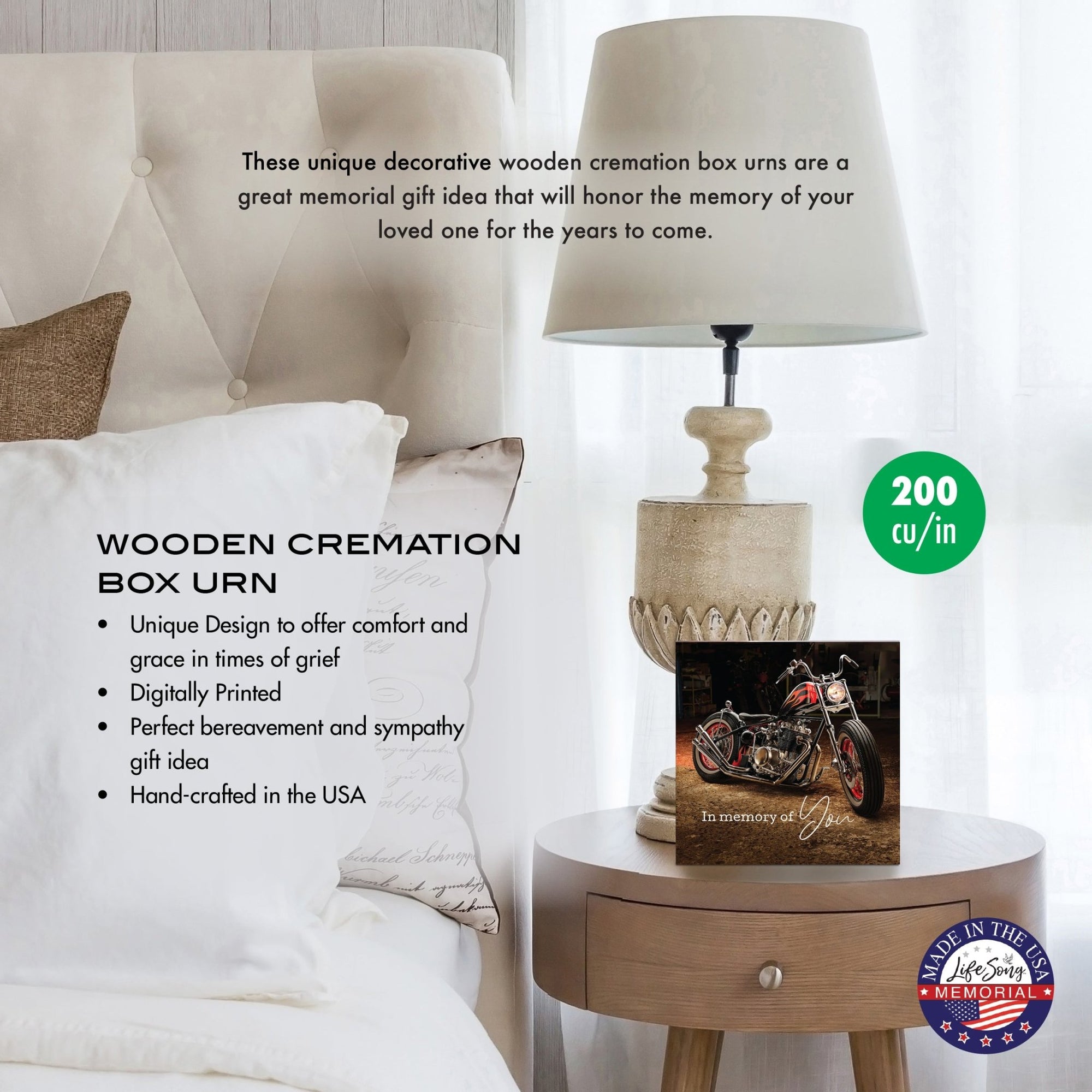 Handcrafted Wood Keepsake Urn – Funeral Display Urn for Adult Ashes - LifeSong Milestones