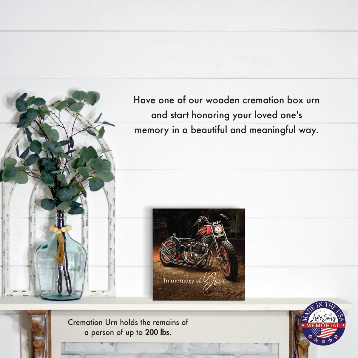 Handcrafted Wood Keepsake Urn – Funeral Display Urn for Adult Ashes - LifeSong Milestones