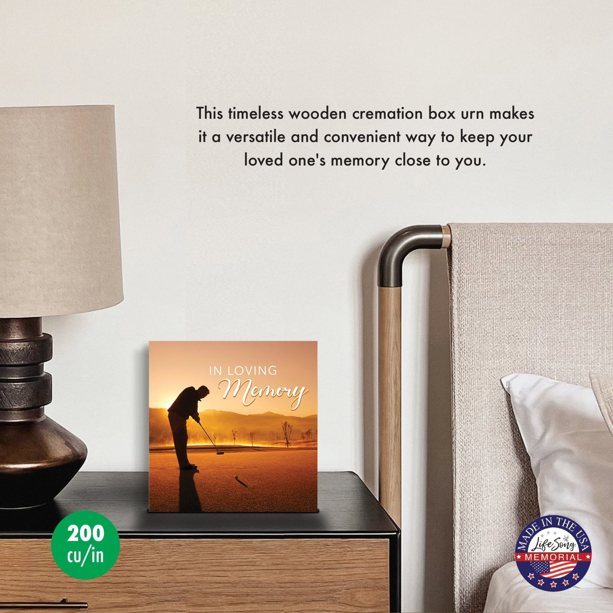 Handcrafted Wooden Cremation Urn Box – Memorial Display for Human Ashes - LifeSong Milestones