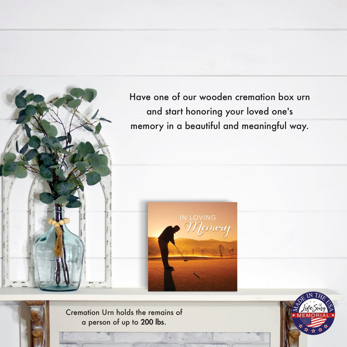 Handcrafted Wooden Cremation Urn Box – Memorial Display for Human Ashes - LifeSong Milestones