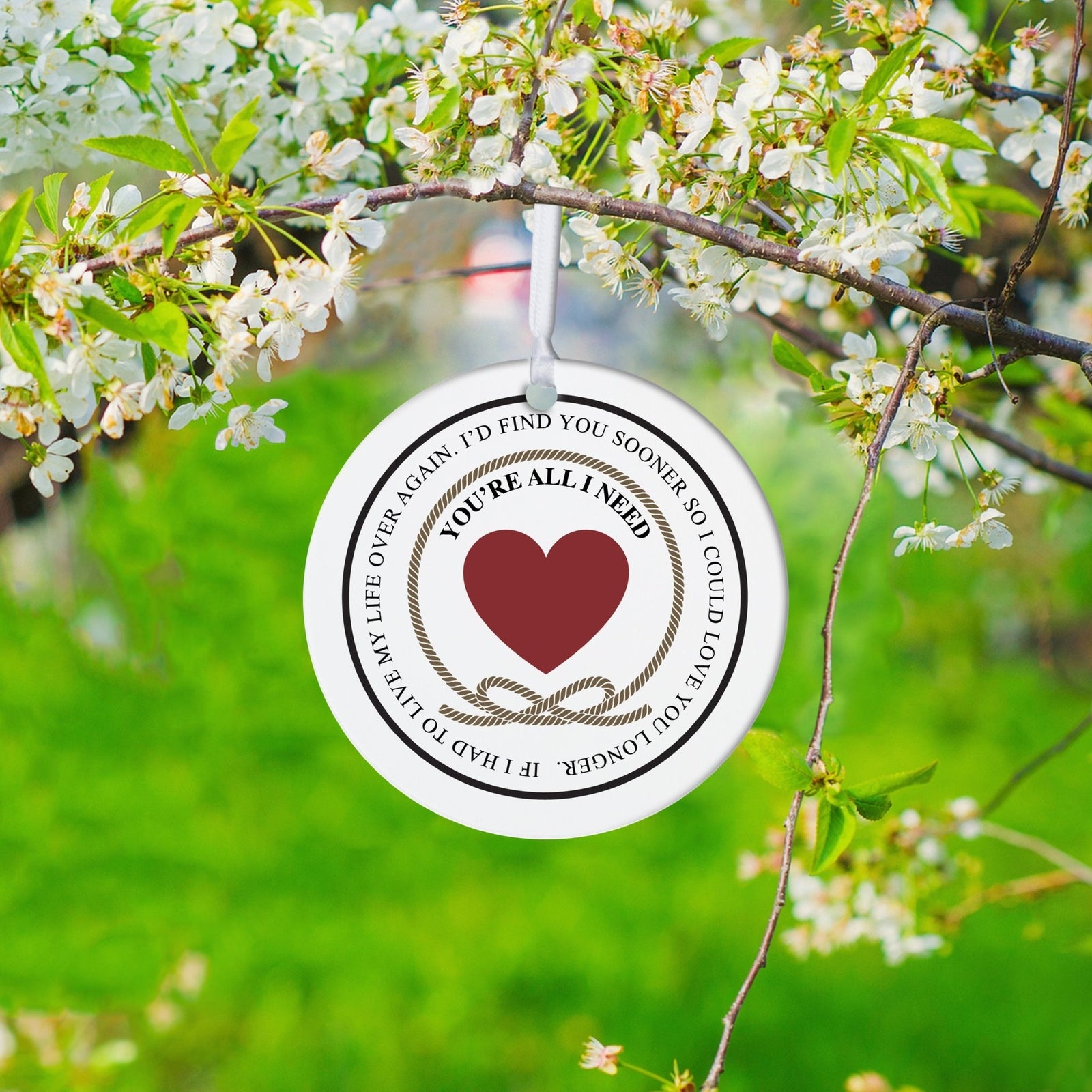 Inspirational Wedding Anniversary Christmas Ornament Gifts for Couple - You Are All I Need - LifeSong Milestones