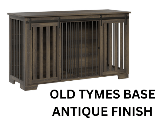 Large Wooden Dog Crate With Divider - Double Kennel With Barn Doors - 43"x74" - LifeSong Milestones