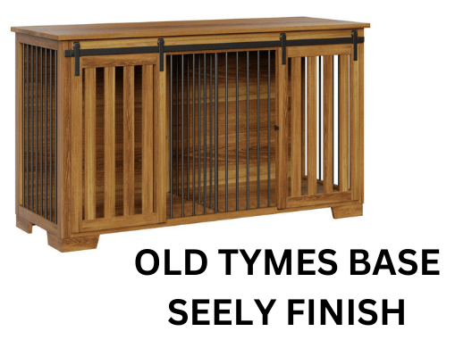 Large Wooden Dog Crate With Divider - Double Kennel With Barn Doors - 43"x74" - LifeSong Milestones