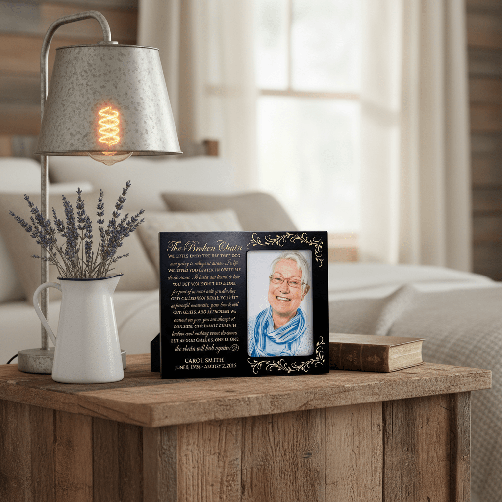 Memorial Picture Frame 4x6 Photo - The Broken Chain by Ron Tranmer | Sympathy Gift - LifeSong Milestones