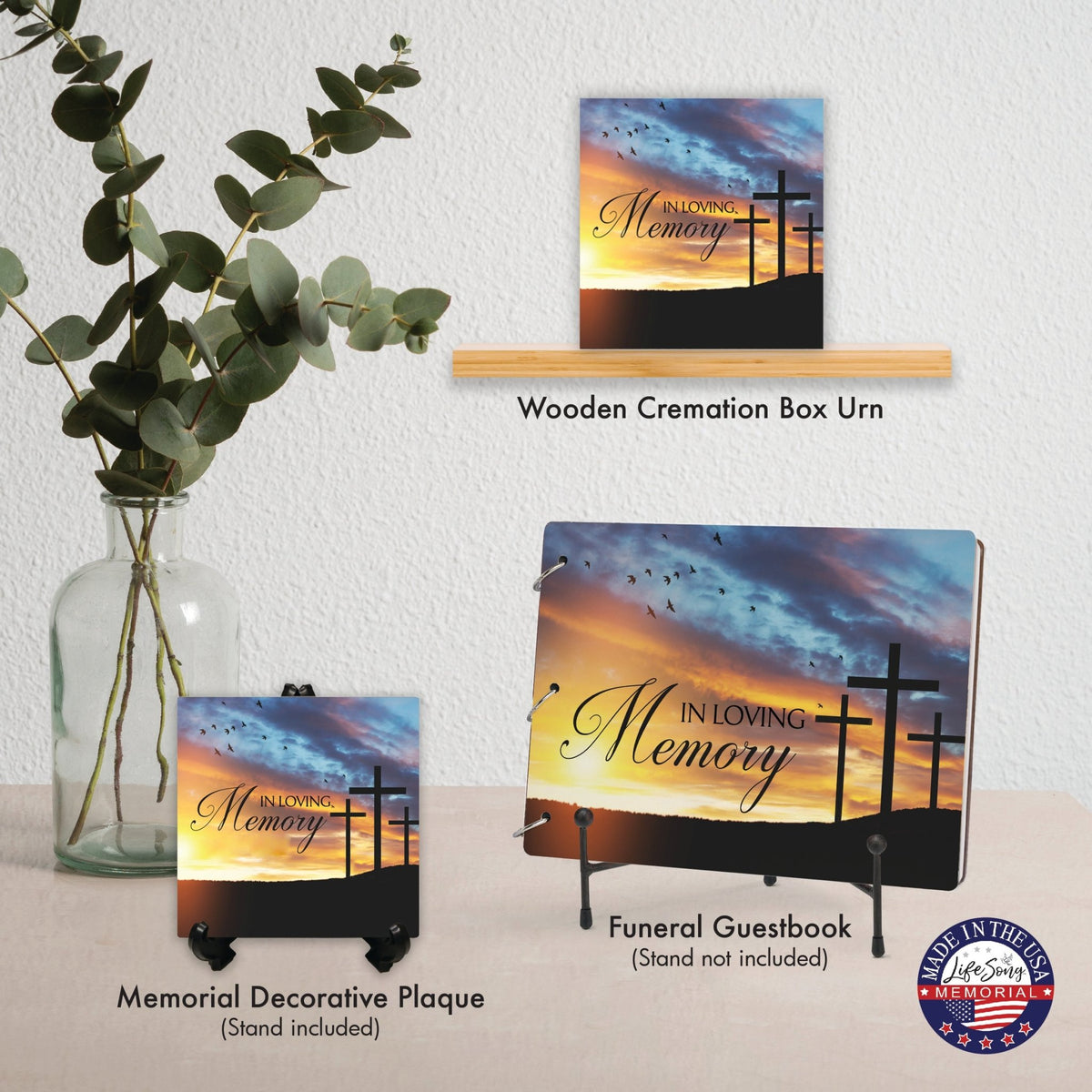 Memorial Shadow Box Urn – Wooden Cremation Urn for Human Ashes - In Loving Memory - LifeSong Milestones