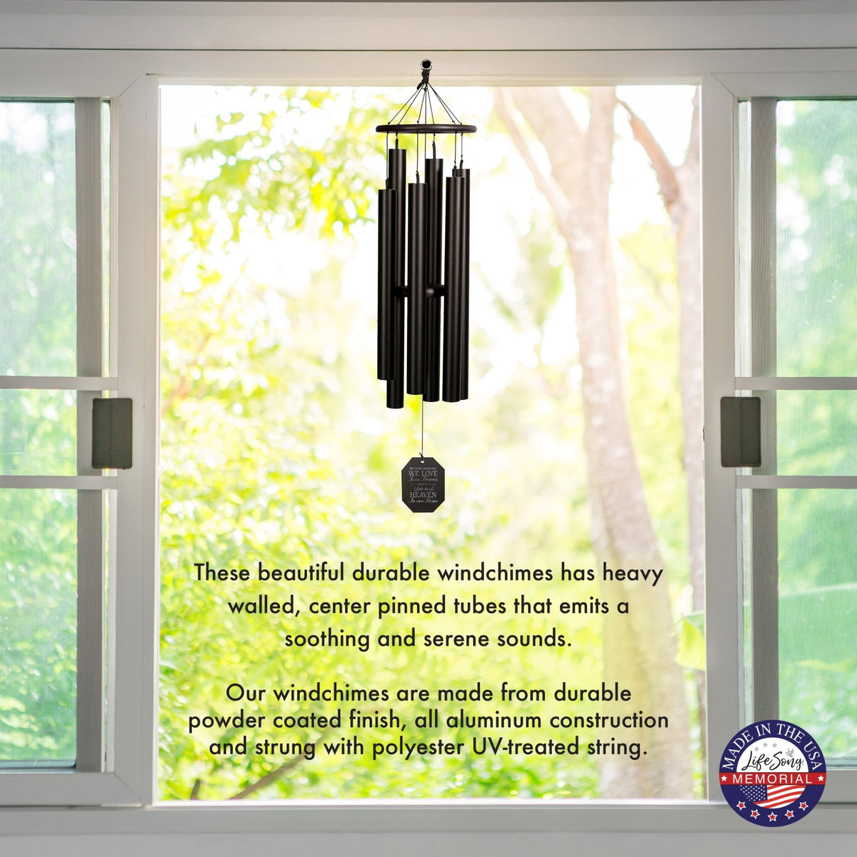 Memorial Sympathy Wind Chimes| Aqua Tune 51"| Family Home Decor - LifeSong Milestones