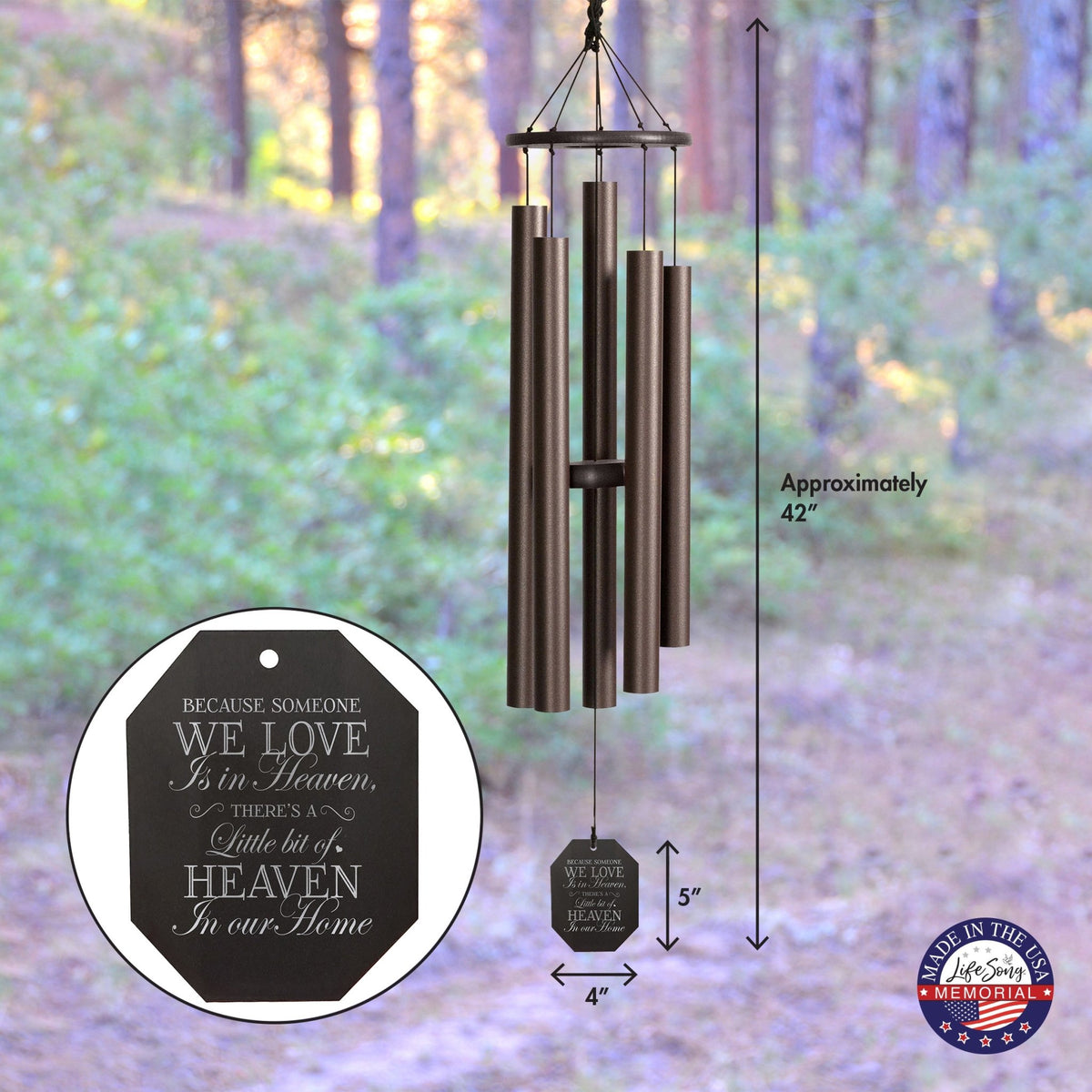 Memorial Sympathy Wind Chimes| Baby Ben 42" | Family Home Decor - LifeSong Milestones