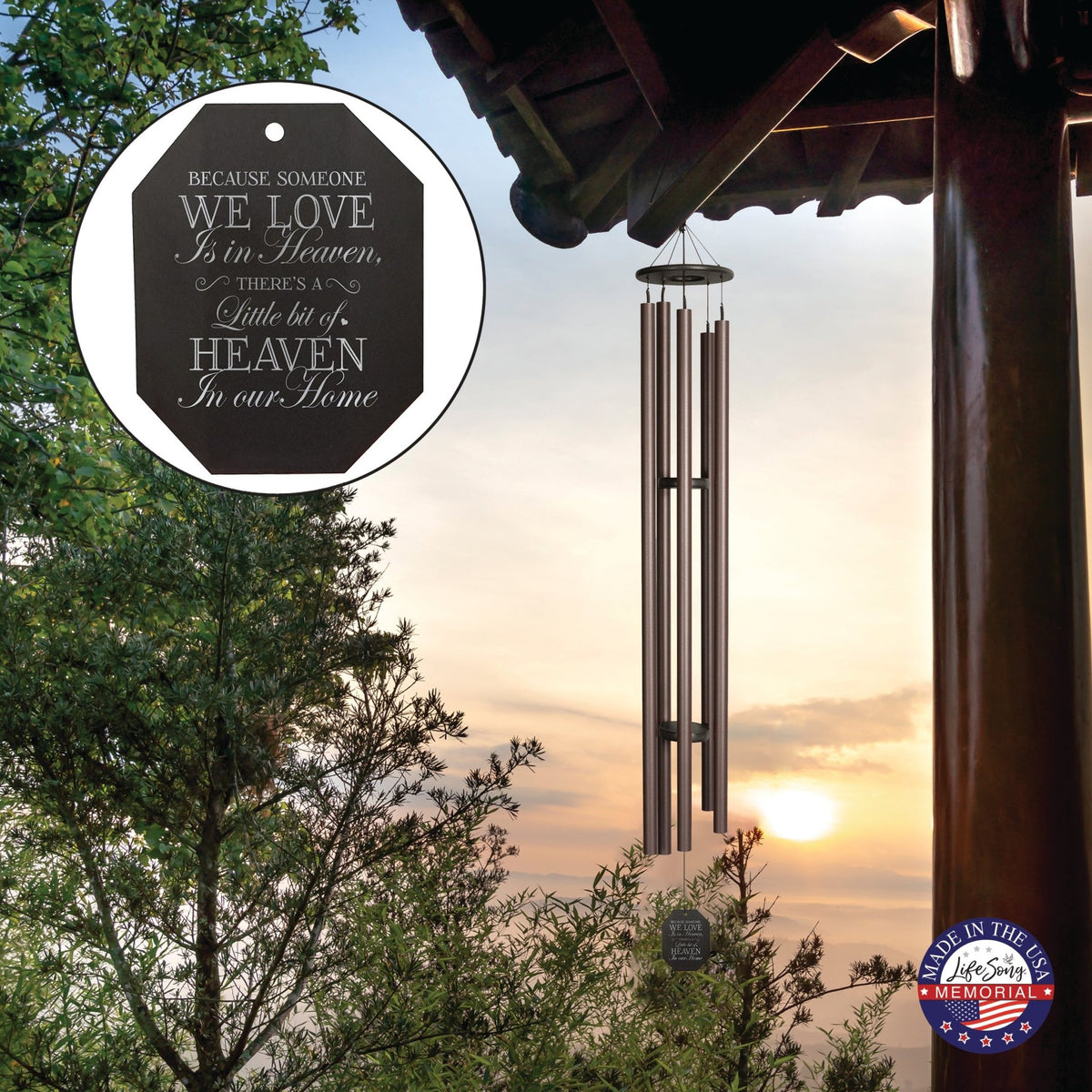 Memorial Sympathy Wind Chimes| Big Ben 82" | Family Home Decor - LifeSong Milestones