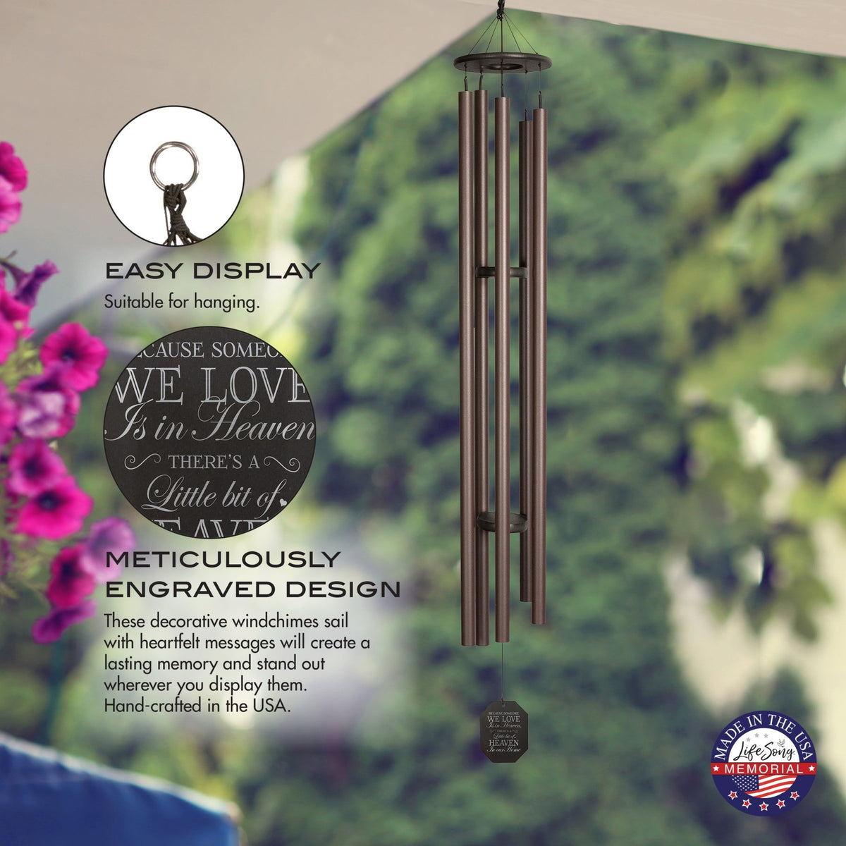 Memorial Sympathy Wind Chimes| Big Ben 82" | Family Home Decor - LifeSong Milestones