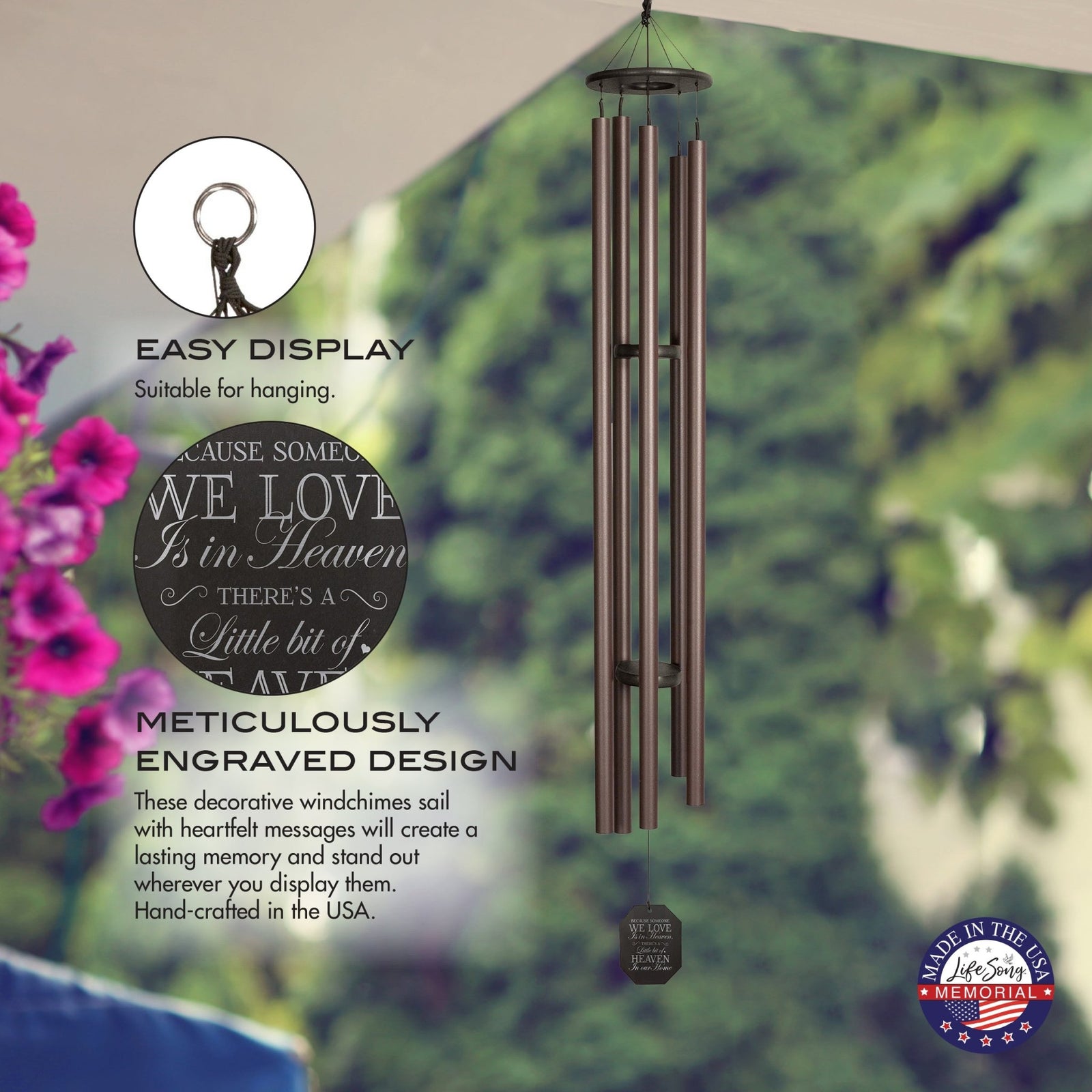 Memorial Sympathy Wind Chimes| Big Ben 82" | Family Home Decor - LifeSong Milestones