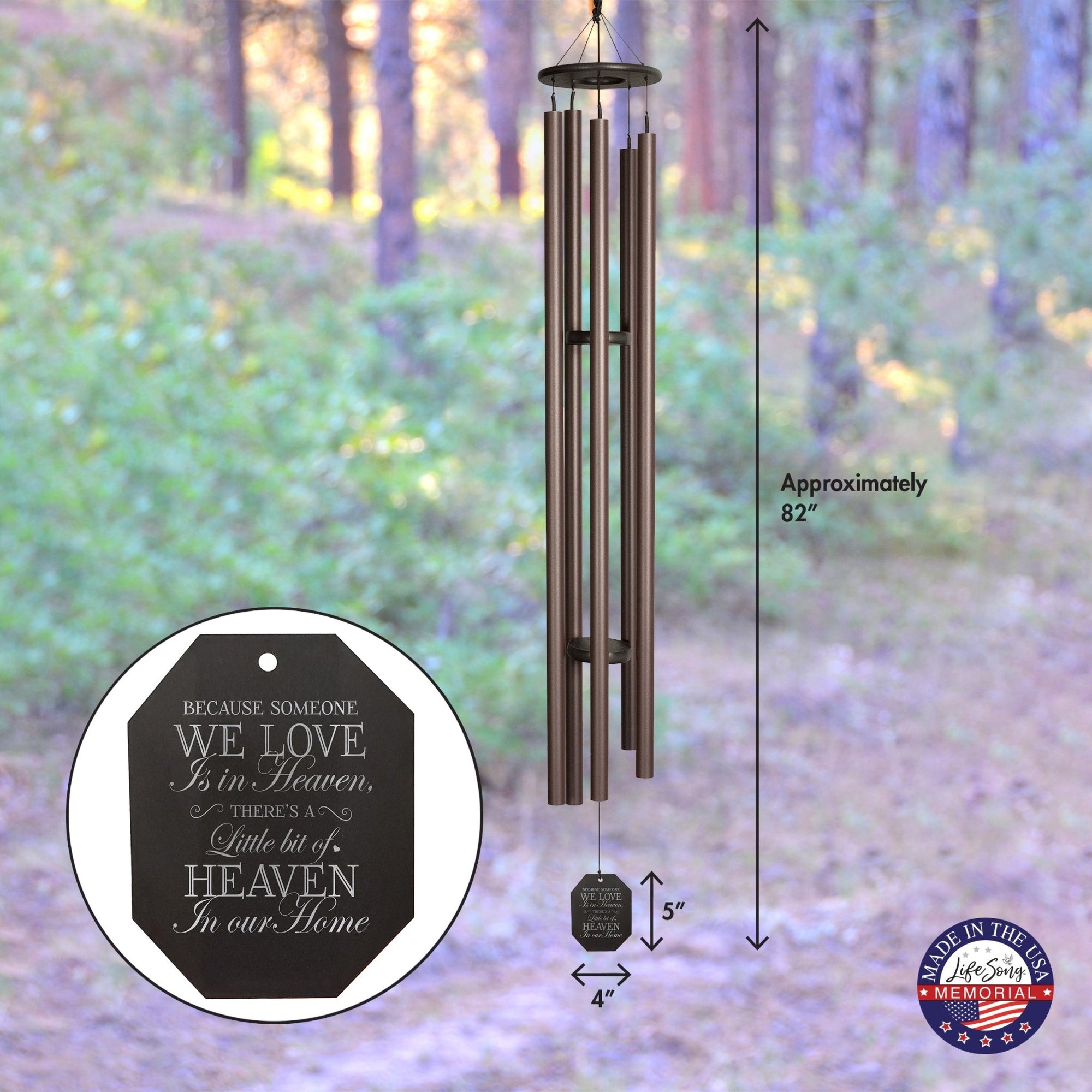 Memorial Sympathy Wind Chimes| Big Ben 82" | Family Home Decor - LifeSong Milestones