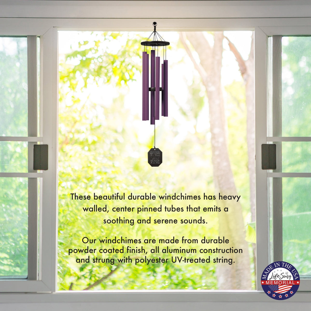 Memorial Sympathy Wind Chimes| Bleeding Heart 41" | Family Home Decor - LifeSong Milestones