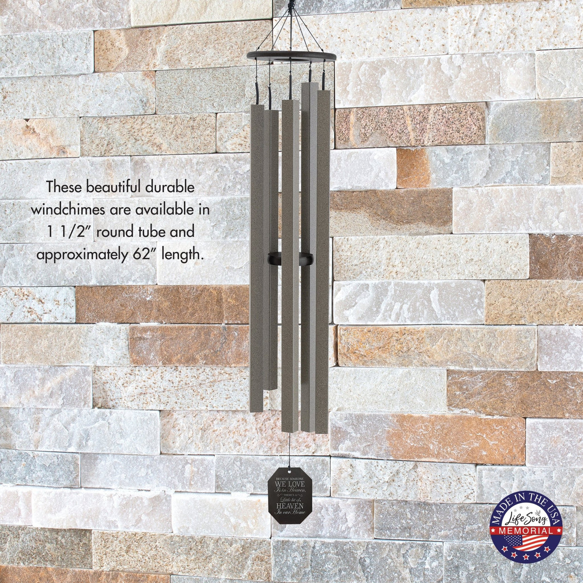 Memorial Sympathy Wind Chimes| Country Music 62" | Family Home Decor - LifeSong Milestones