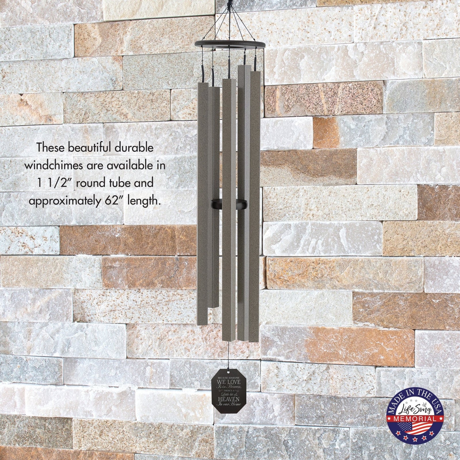 Memorial Sympathy Wind Chimes| Country Music 62" | Family Home Decor - LifeSong Milestones