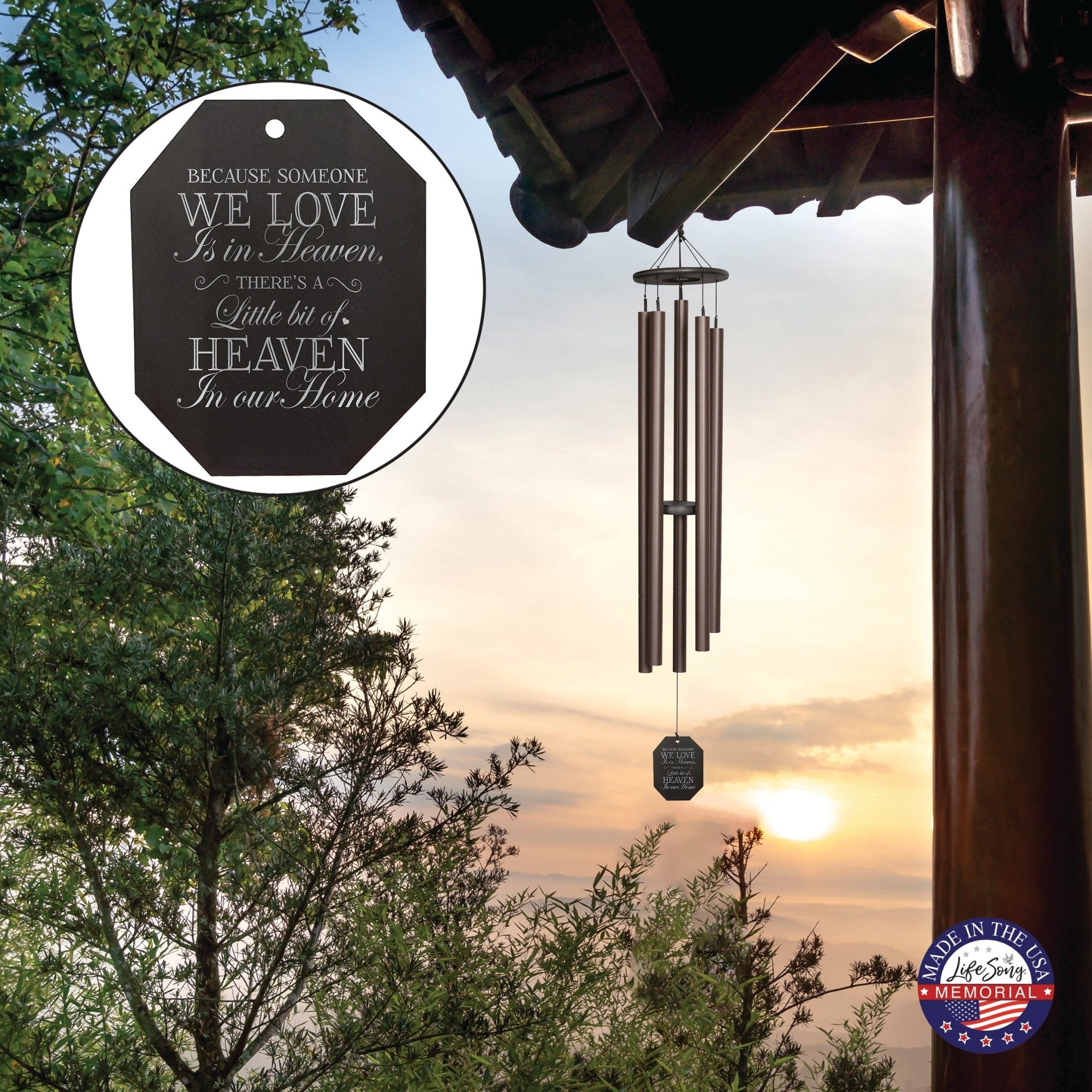 Memorial Sympathy Wind Chimes| Court Haus 62" | Family Home Decor - LifeSong Milestones