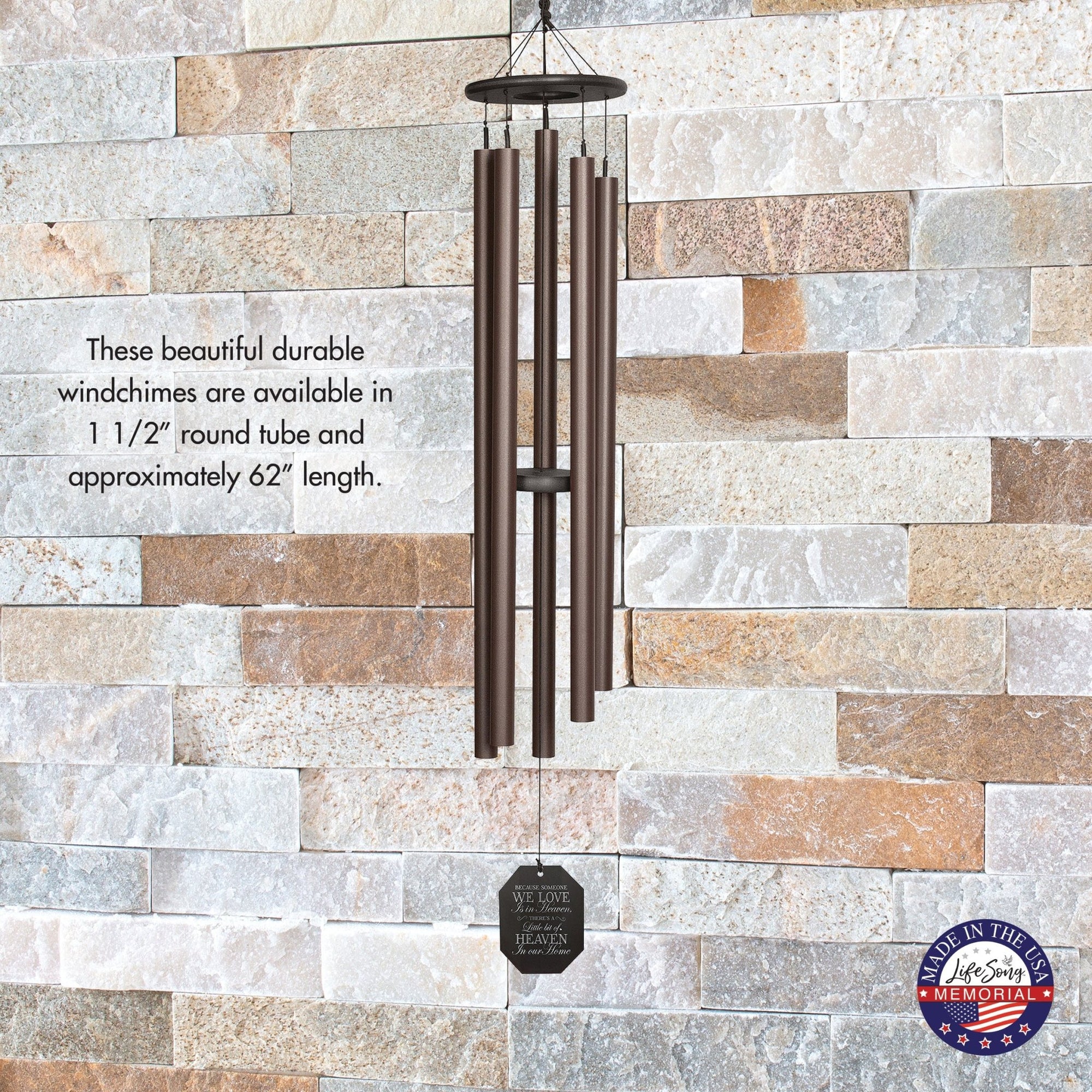 Memorial Sympathy Wind Chimes| Court Haus 62" | Family Home Decor - LifeSong Milestones