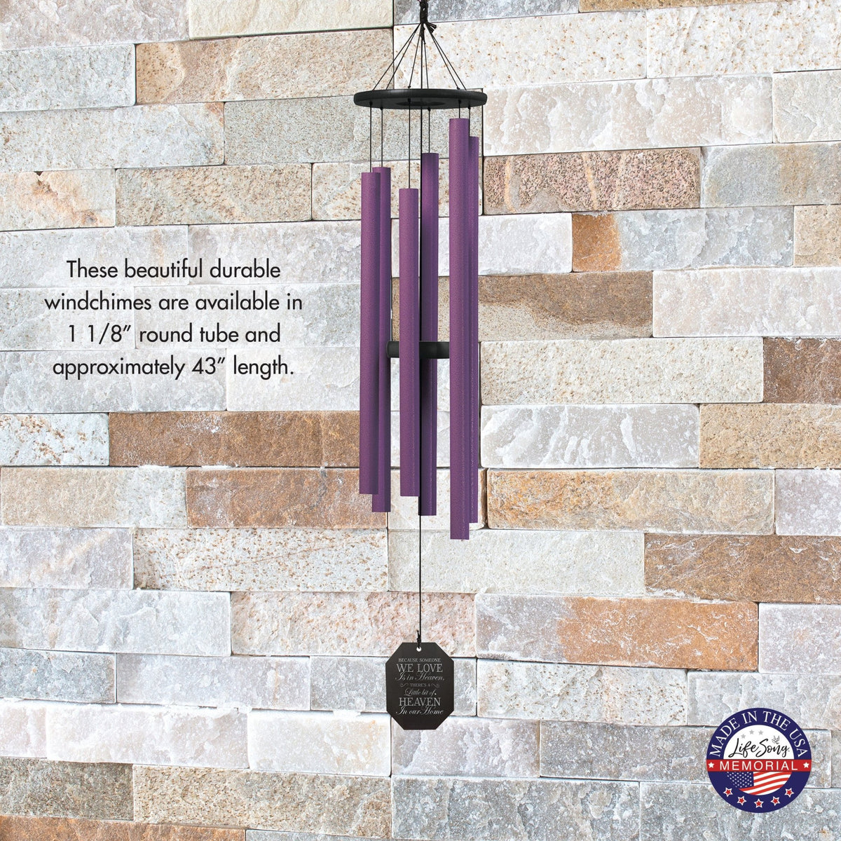 Memorial Sympathy Wind Chimes| Evening Primrose 43" | Family Home Decor - LifeSong Milestones