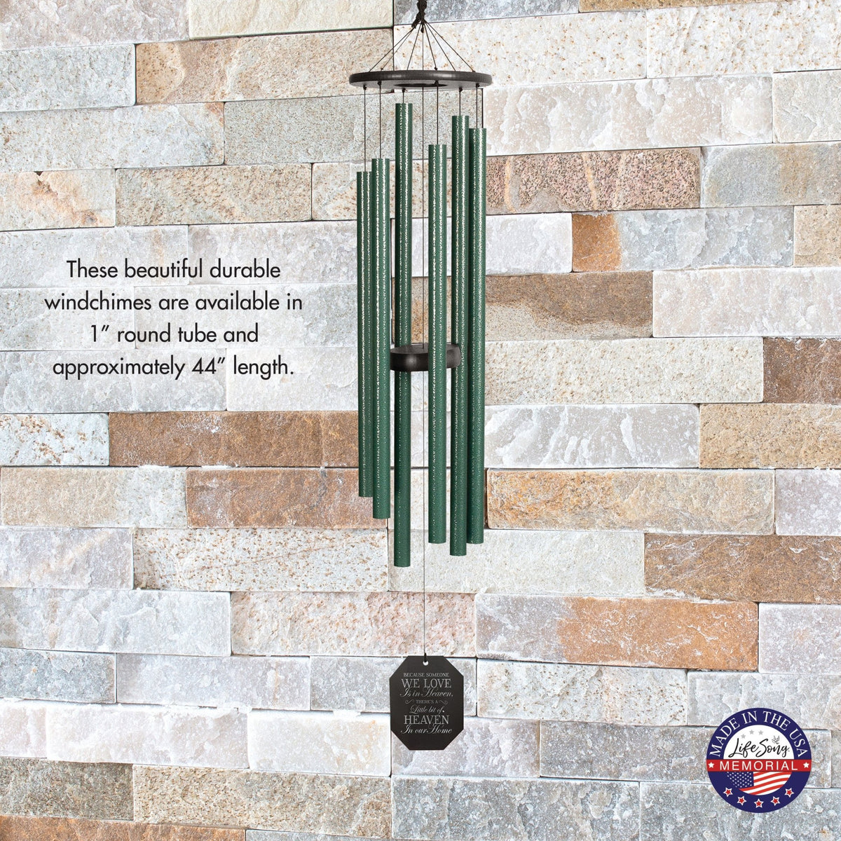 Memorial Sympathy Wind Chimes| Forest Edge 44" | Family Home Decor - LifeSong Milestones