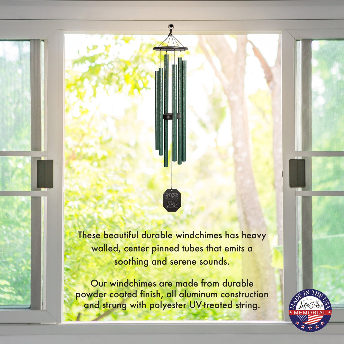 Memorial Sympathy Wind Chimes| Forest Edge 44" | Family Home Decor - LifeSong Milestones