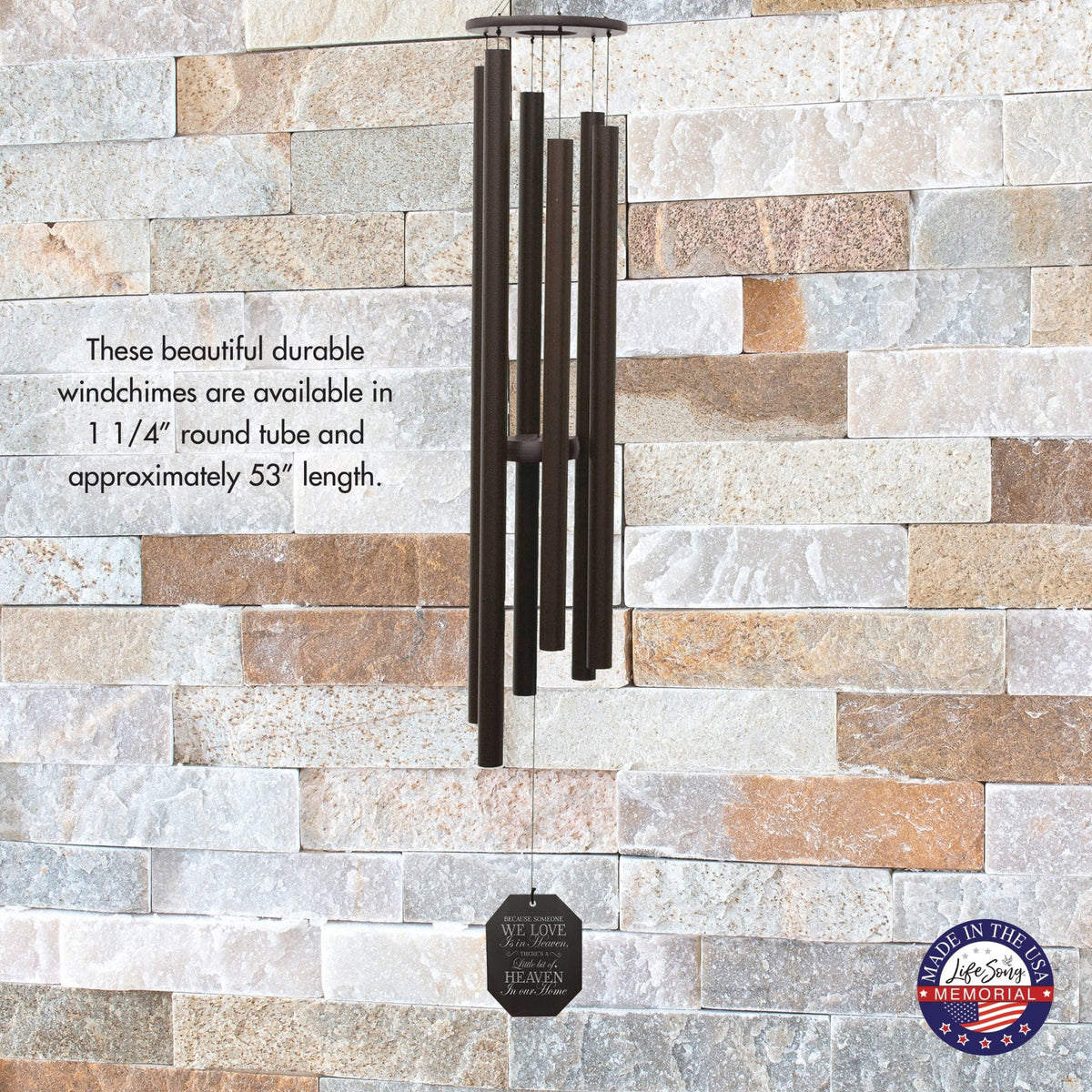 Memorial Sympathy Wind Chimes| Harmonica 53" | Family Home Decor - LifeSong Milestones