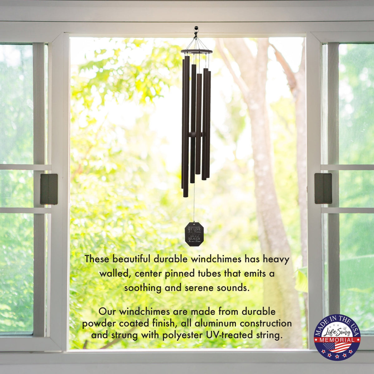 Memorial Sympathy Wind Chimes| Harmonica 53" | Family Home Decor - LifeSong Milestones