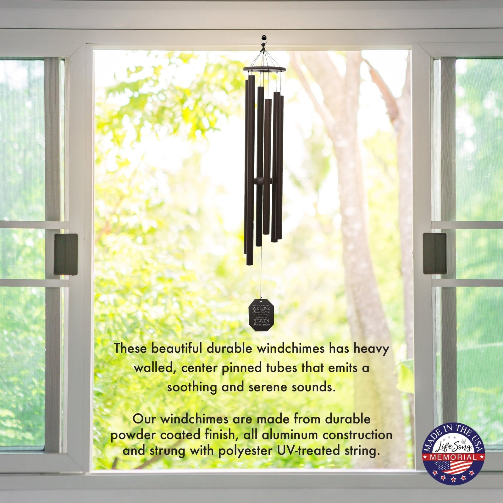 Memorial Sympathy Wind Chimes| Harmonica 53" | Family Home Decor - LifeSong Milestones