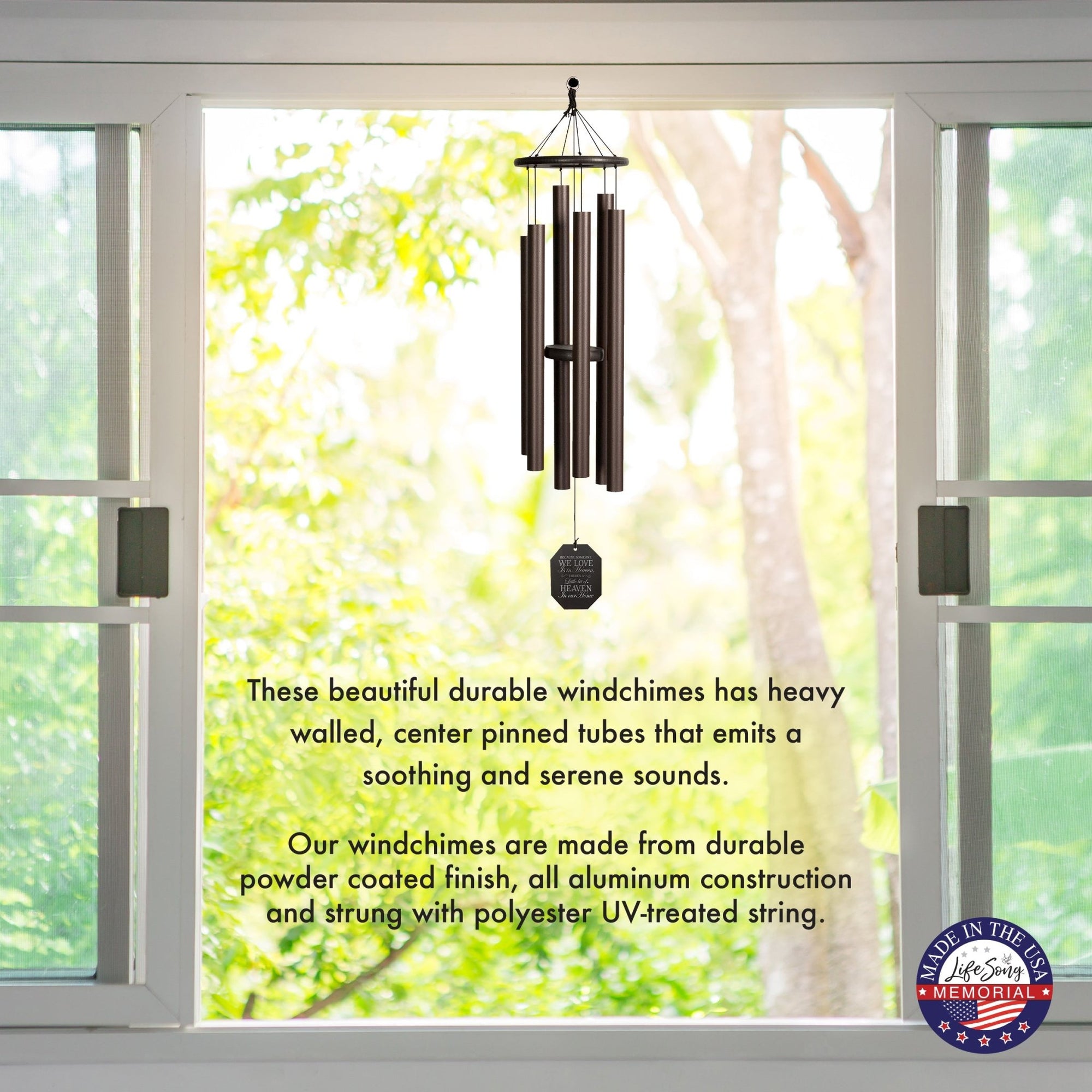 Memorial Sympathy Wind Chimes| Hummer 50" | Family Home Decor - LifeSong Milestones