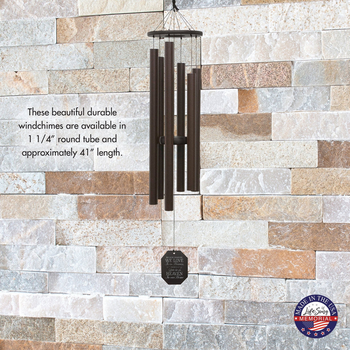 Memorial Sympathy Wind Chimes| King Davids Harp 41" | Family Home Decor - LifeSong Milestones