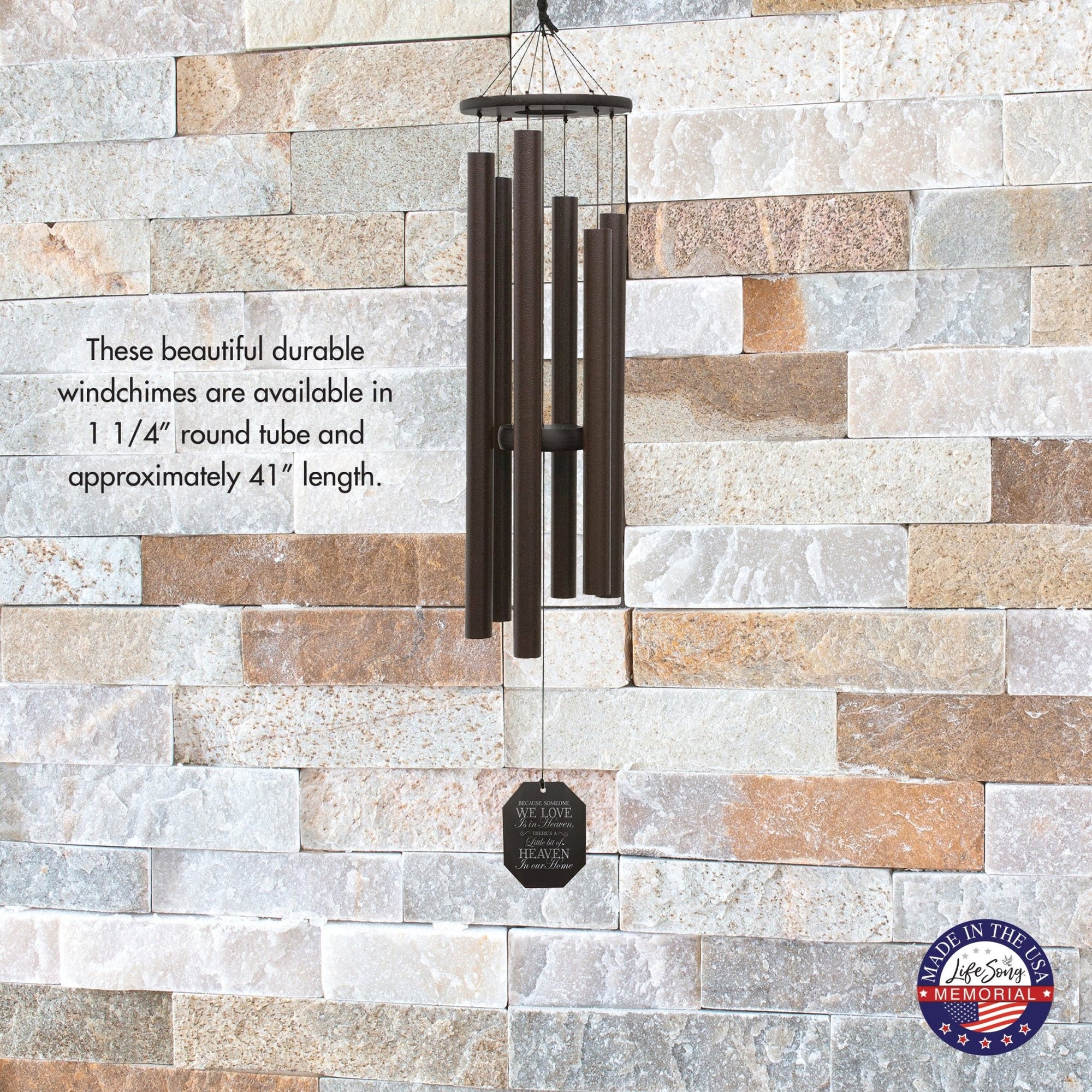 Memorial Sympathy Wind Chimes| King Davids Harp 41" | Family Home Decor - LifeSong Milestones