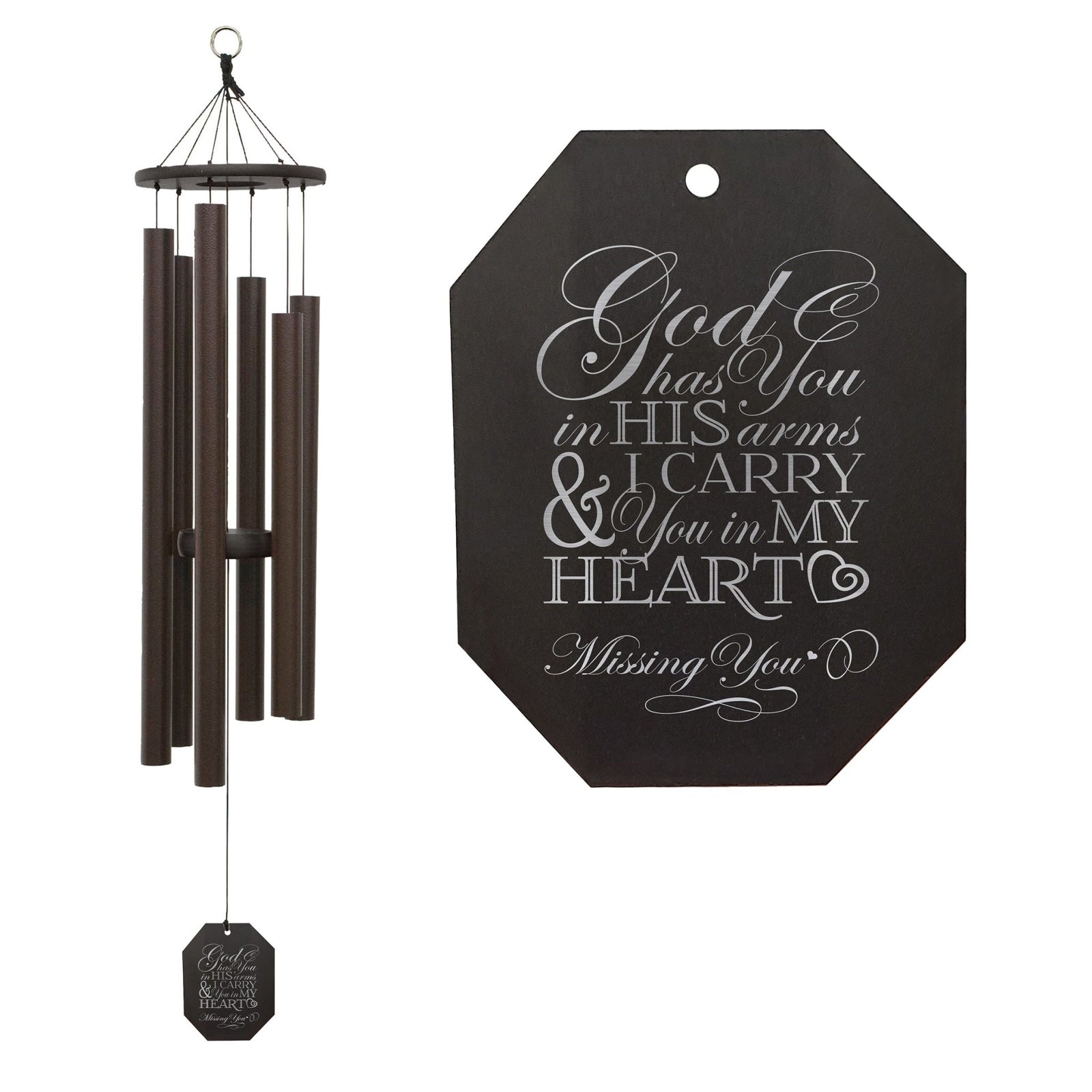 Memorial Sympathy Wind Chimes| King Davids Harp 41" | Family Home Decor - LifeSong Milestones