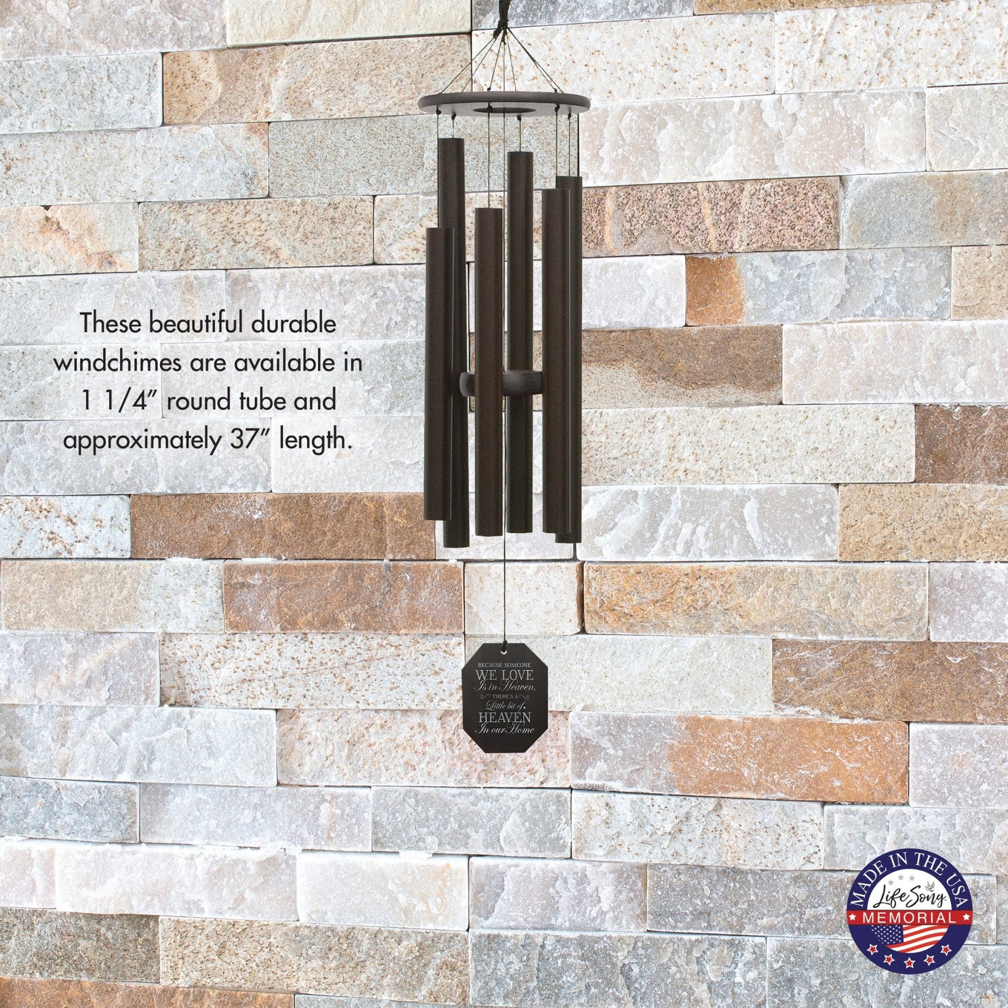 Memorial Sympathy Wind Chimes| Melody Of The Heart 37" | Family Home Decor - LifeSong Milestones