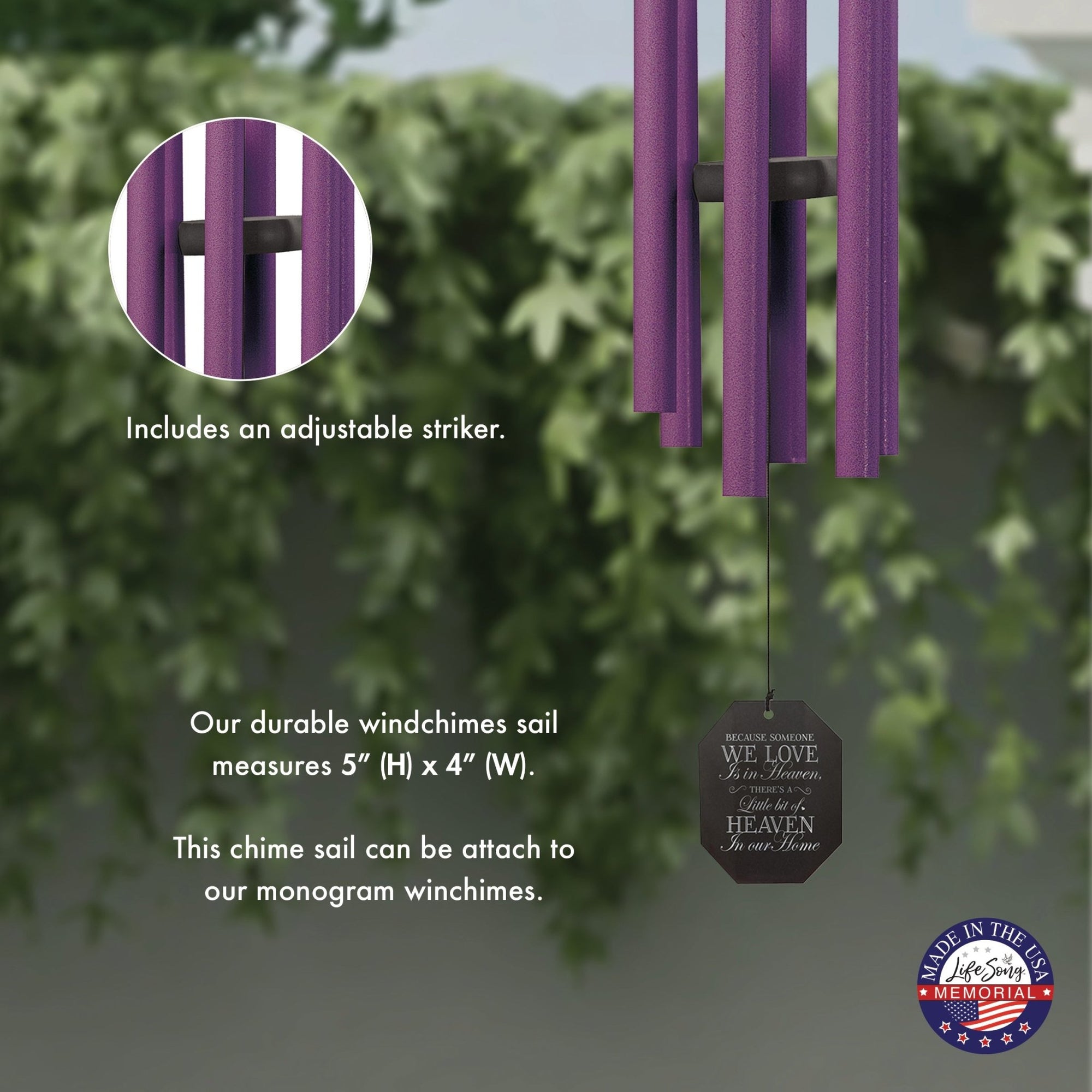 Memorial Sympathy Wind Chimes| Morning Glory 36" | Family Home Decor - LifeSong Milestones