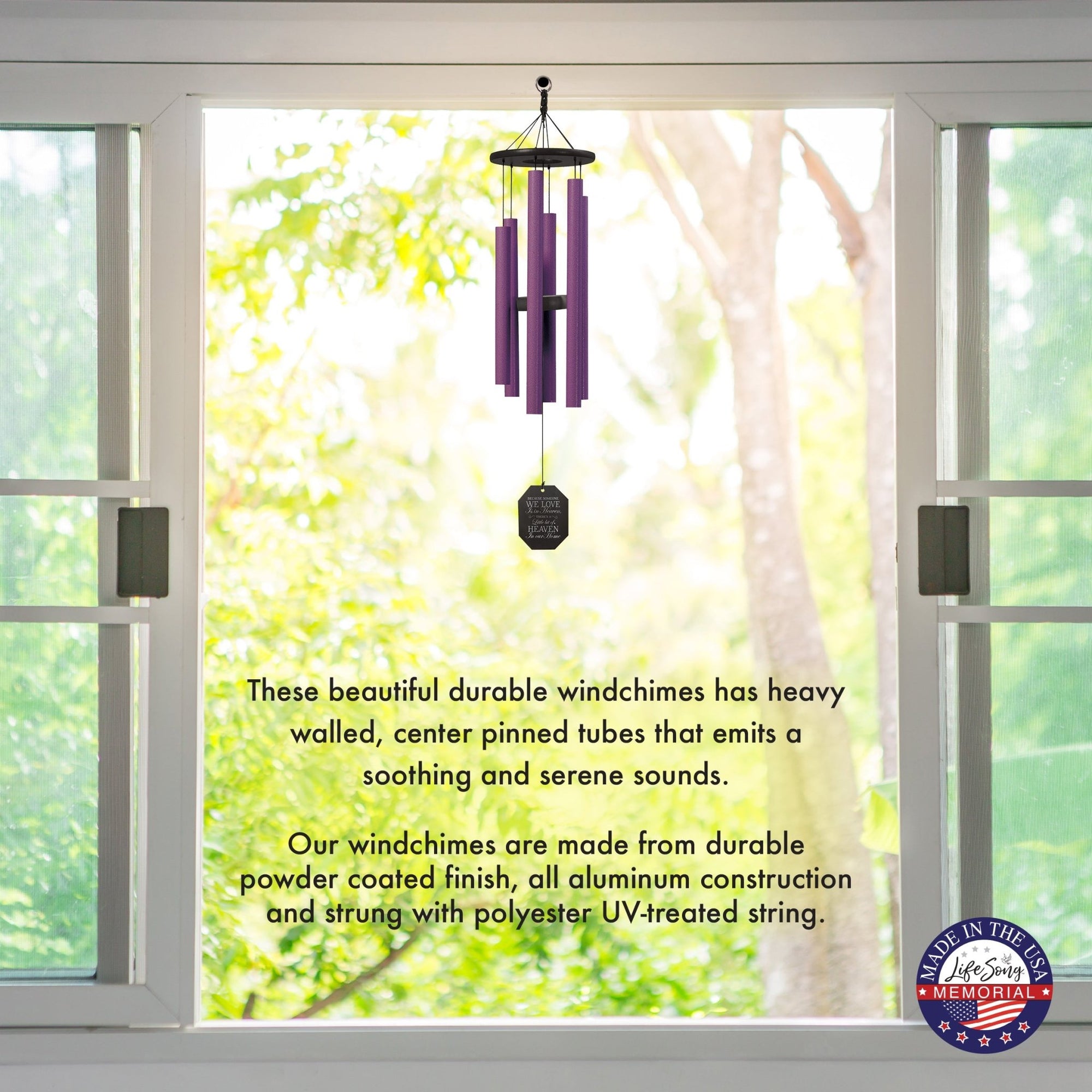 Memorial Sympathy Wind Chimes| Morning Glory 36" | Family Home Decor - LifeSong Milestones