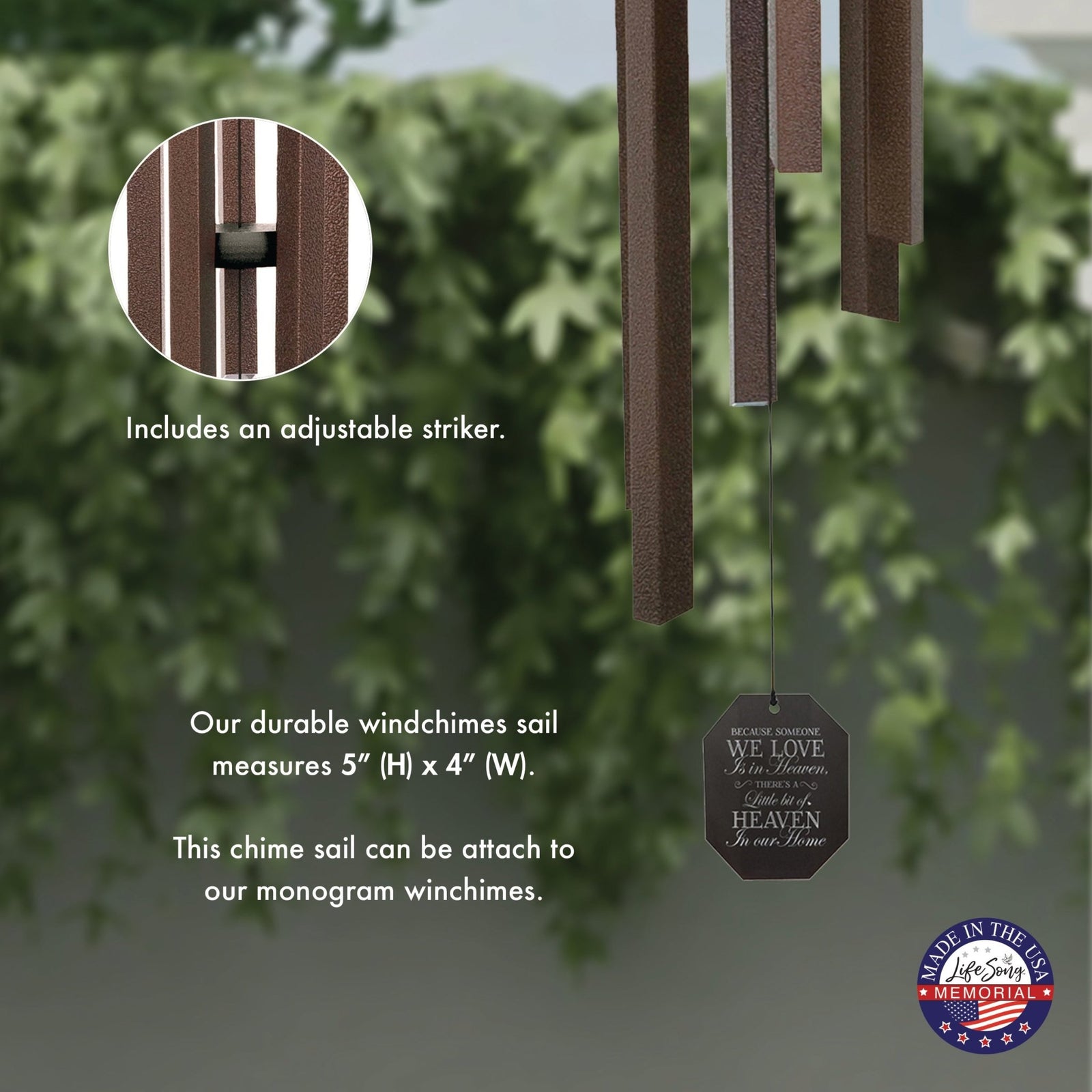 Memorial Sympathy Wind Chimes| Mountain Seranade 48" | Family Home Decor - LifeSong Milestones