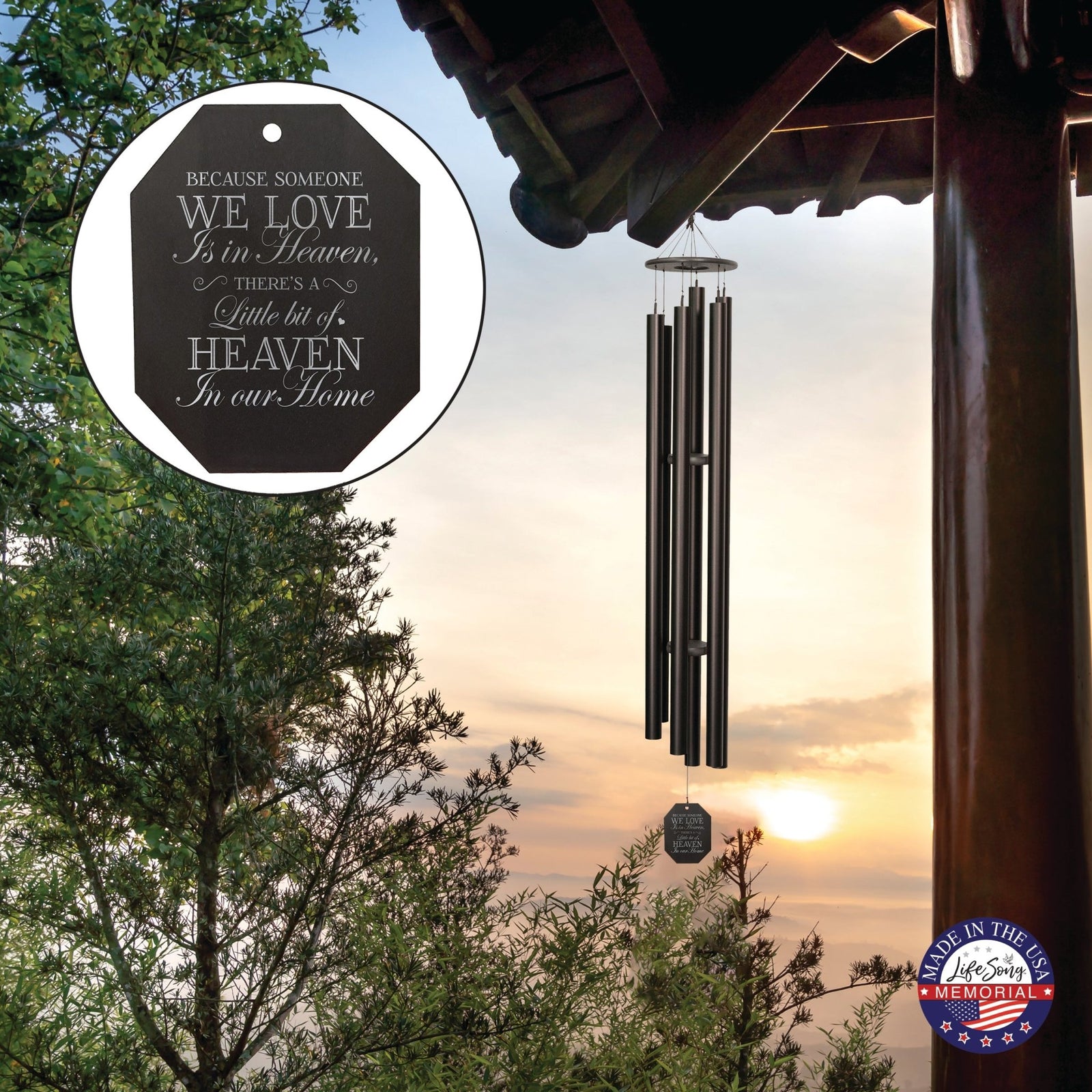 Memorial Sympathy Wind Chimes| Music Of The Universe 84" | Family Home Decor - LifeSong Milestones